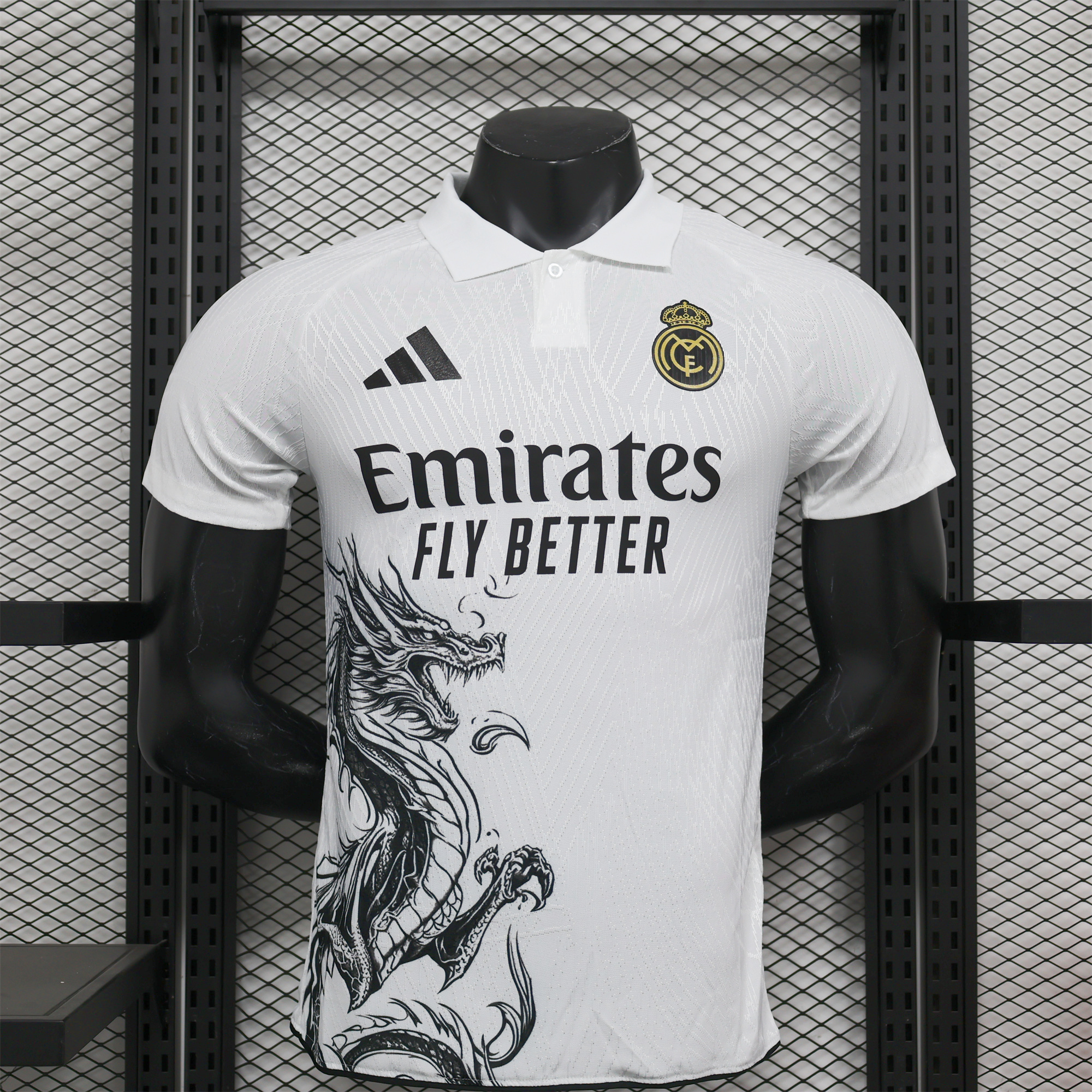 Real Madrid 24-25 White & Black Loong Special Edition Jersey - Player Version - ReplicasJersey