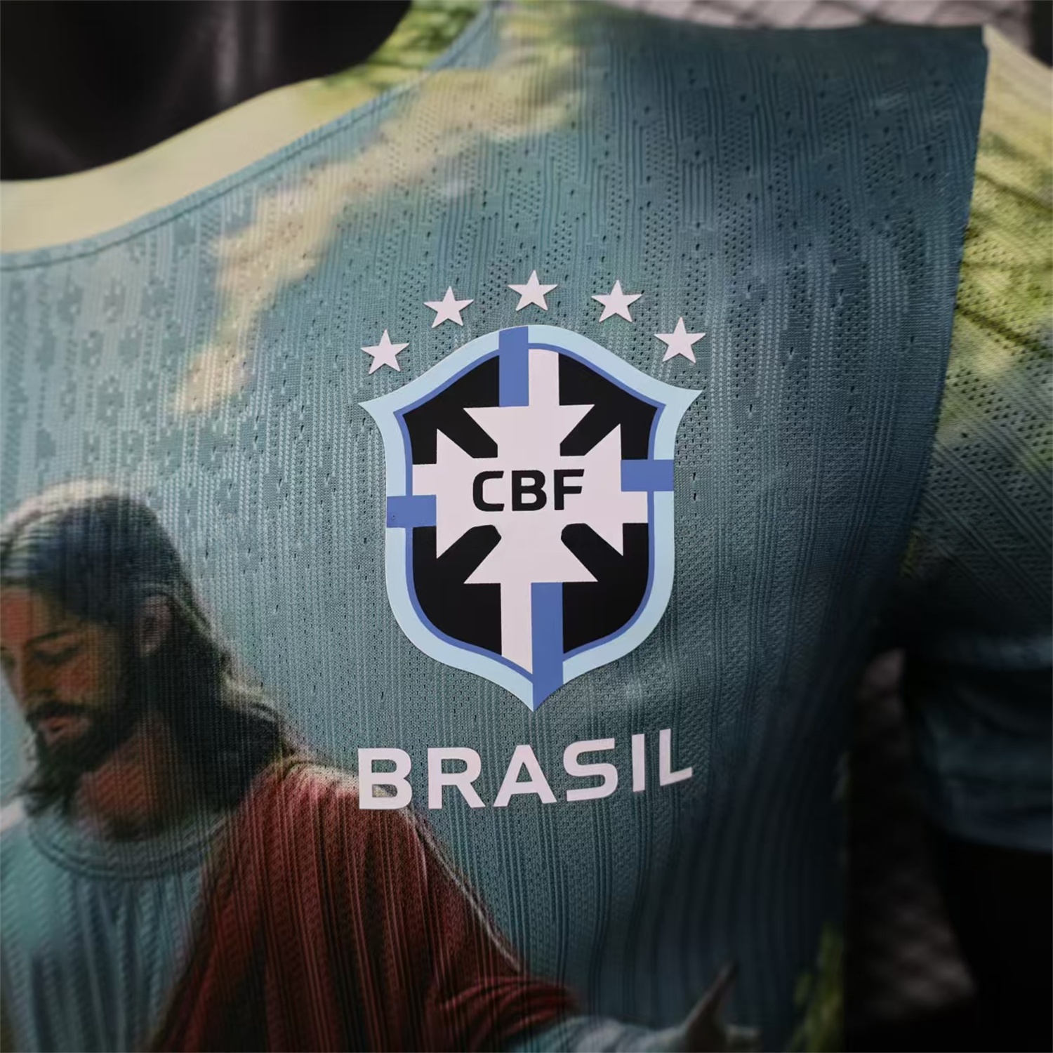 Brazil 25-26 Praying to Jesus Special Green Jersey - Player Version - ReplicasJersey