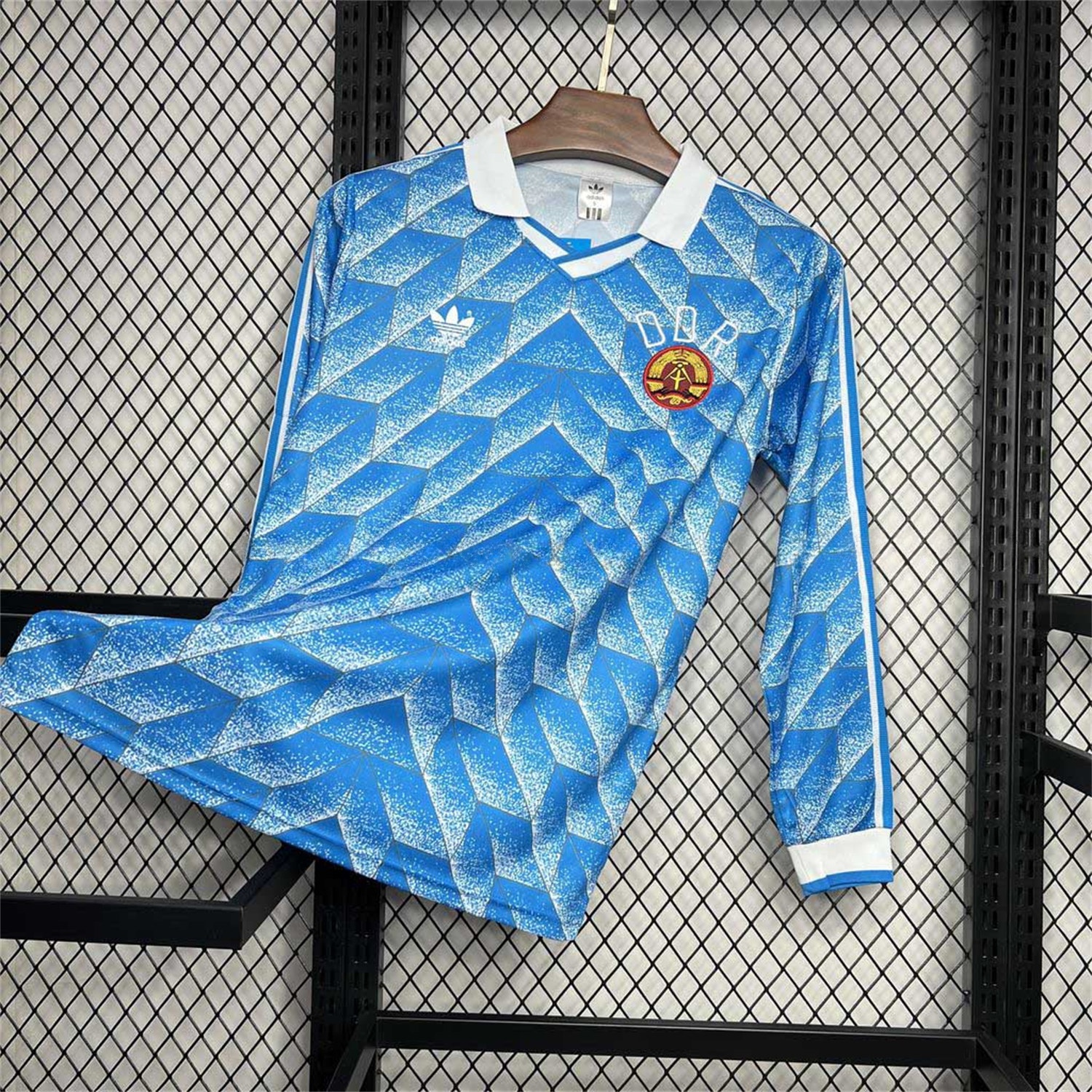 Retro East Germany 1988 Away Long Sleeves Jersey - ReplicasJersey