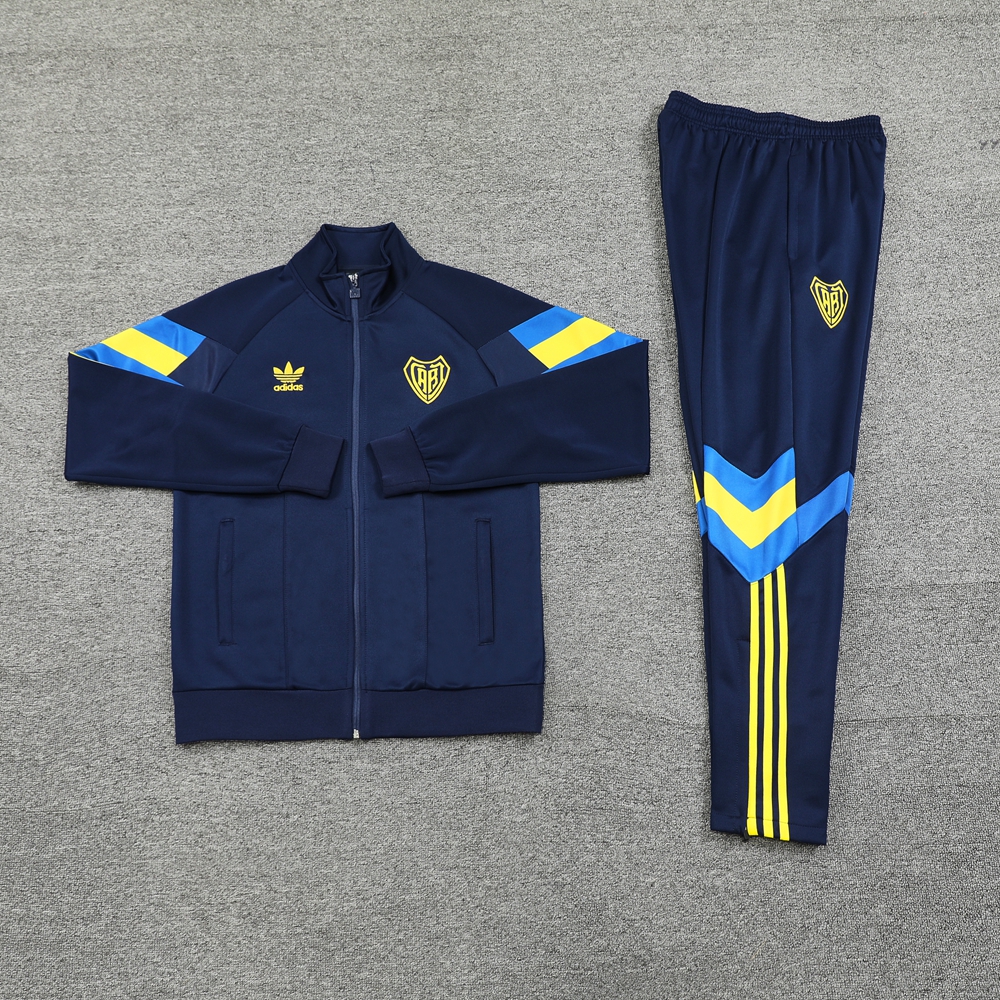 Boca Juniors 24-25 Jacket Training Tracksuit - Deep Blue Top and Pants - ReplicasJersey