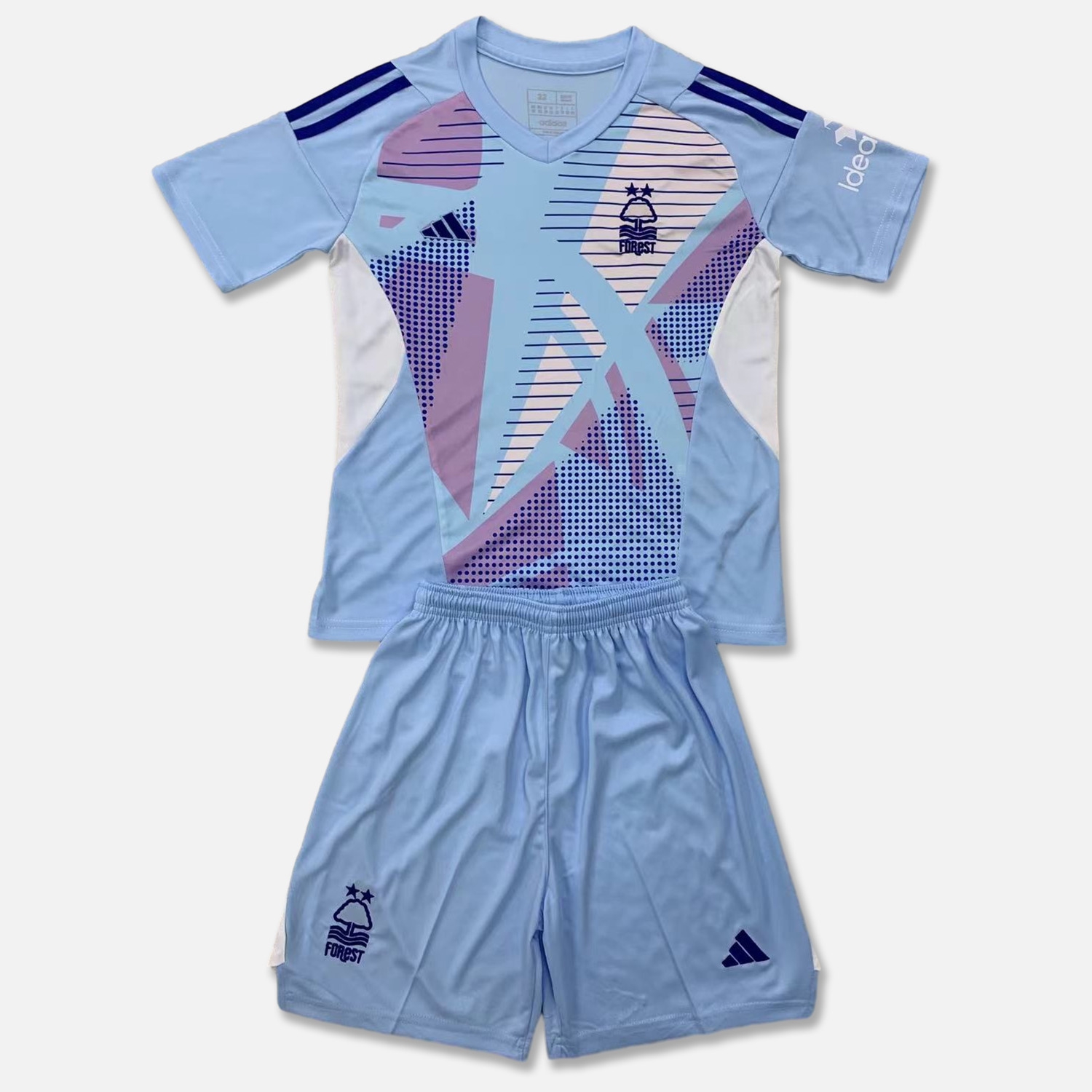 Nottingham Forest 24-25 Lake Blue Goalkeeper Kids Kit - ReplicasJersey