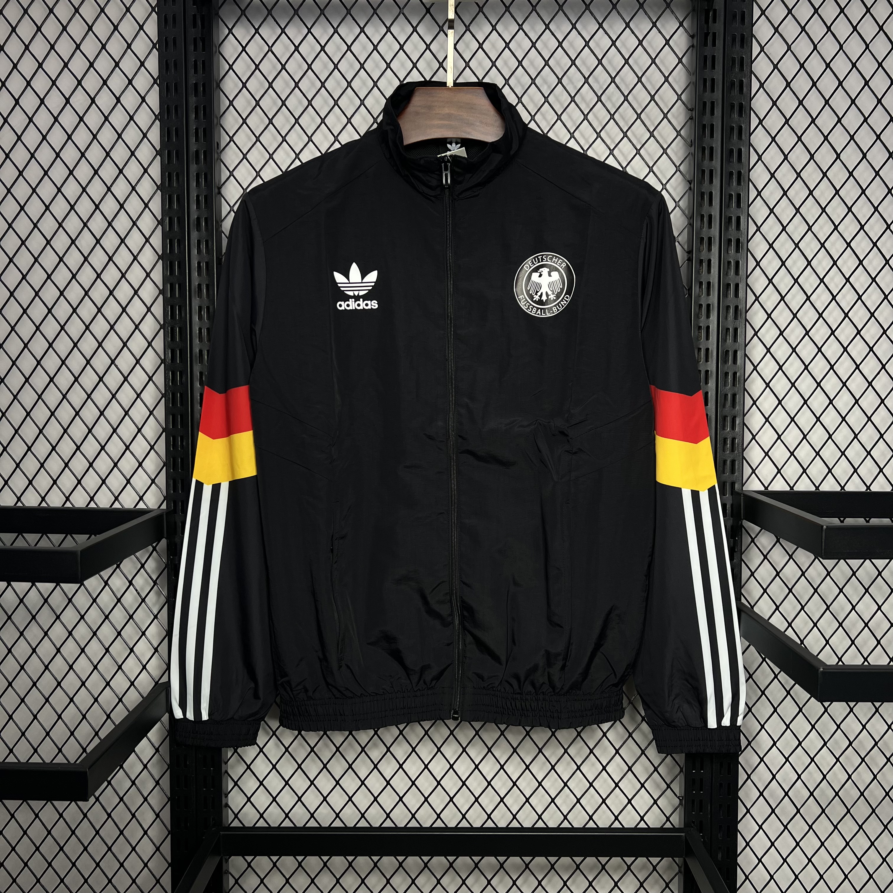 Germany 2024 Black Windbreaker - Player Version - ReplicasJersey