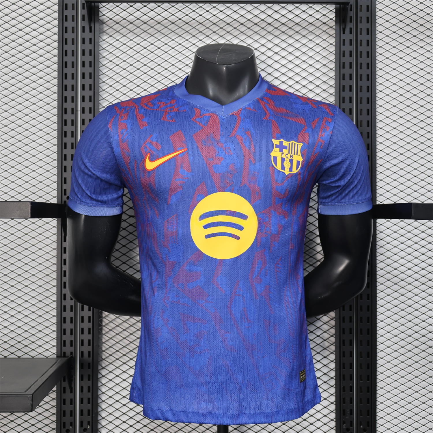 B.A.R.S.A 25-26 Blue Gradient and Red Shaped Pattern Pattern Jersey - Player Version - ReplicasJersey