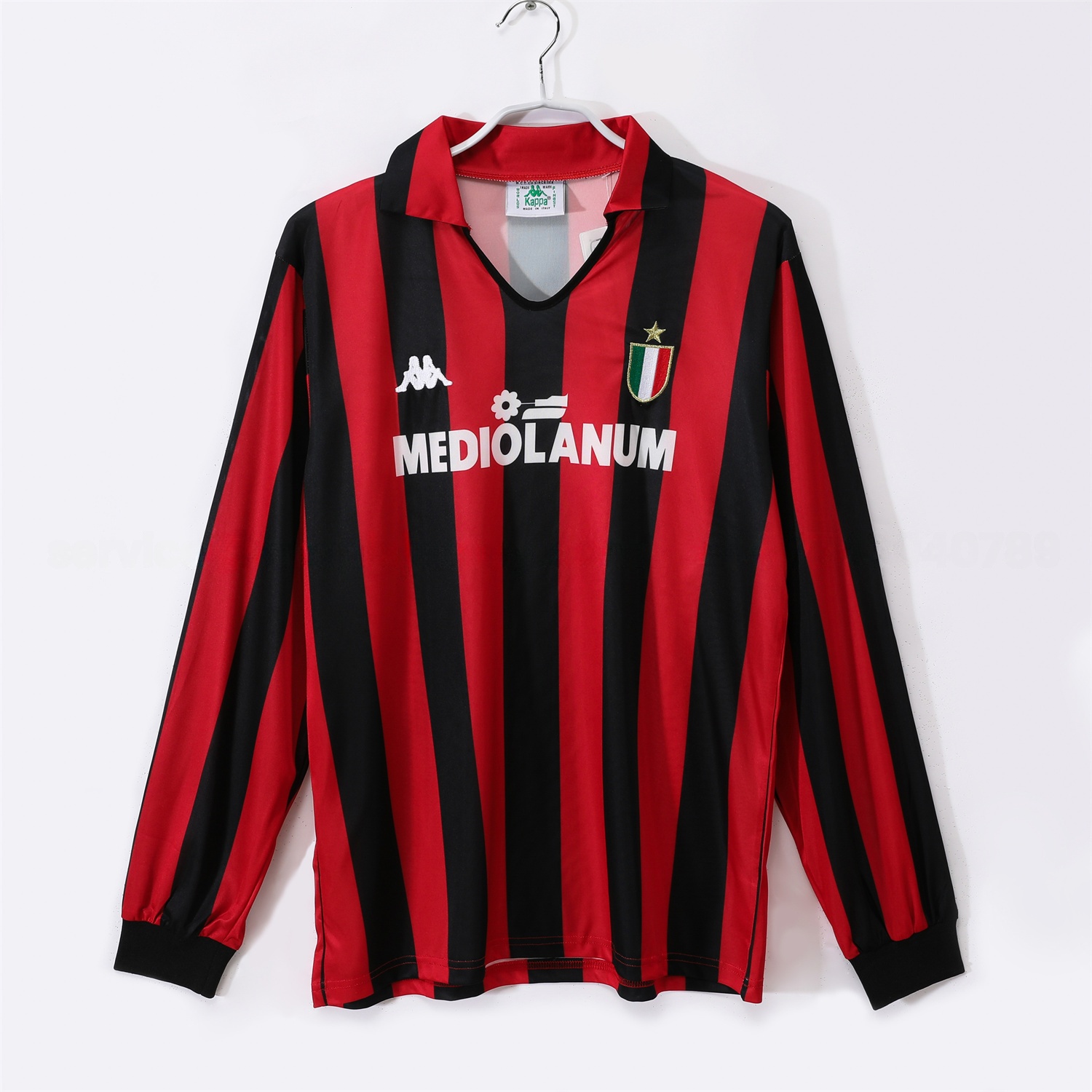 Retro AC Milan 1988-89 Home Long Sleeves Jersey - ReplicasJersey