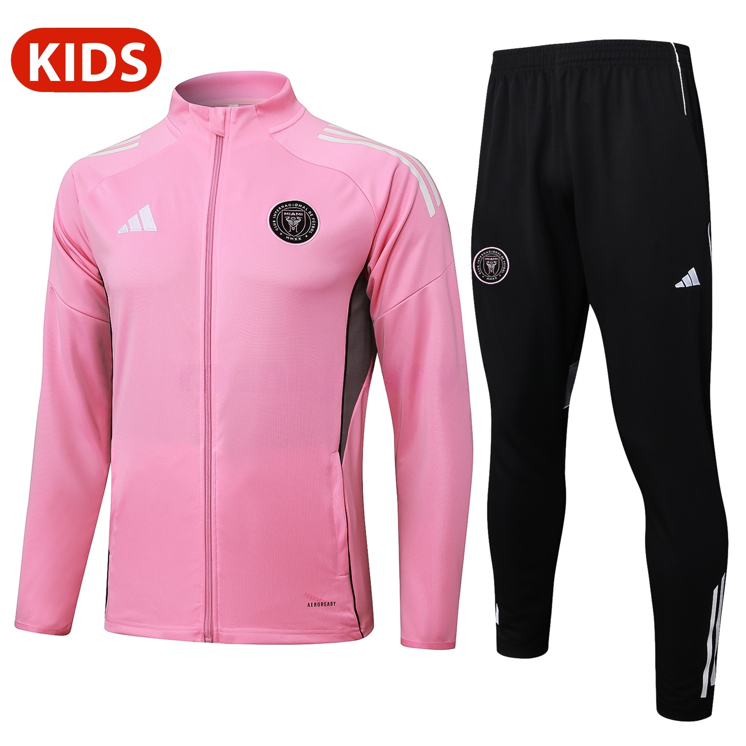 Kids INT M.A.M 25-26 Kids Jacket Training Tracksuit - Pink Top and Black Pants - ReplicasJersey