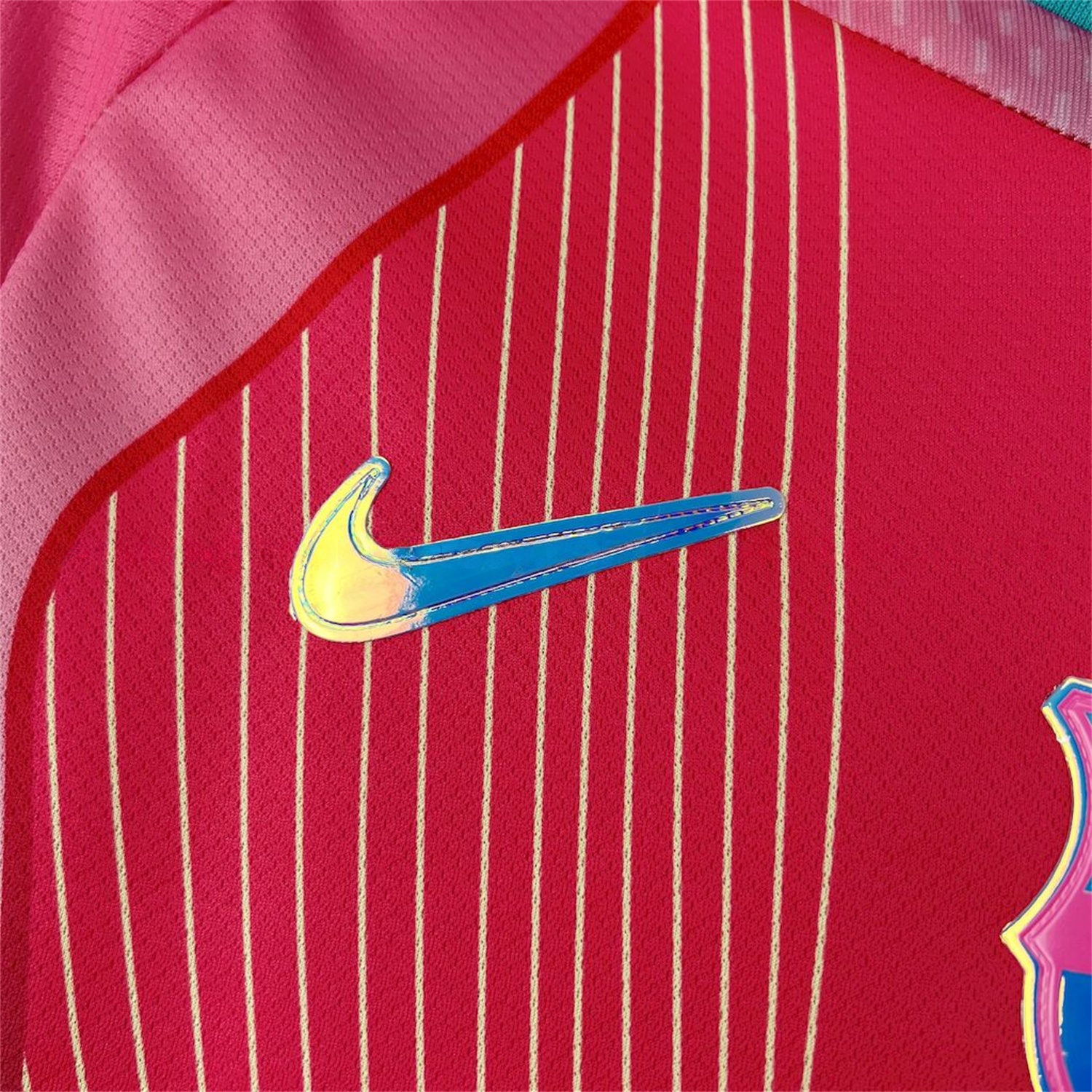 B.A.R.S.A 25-26 T90 White Lines Pink Gradient Special Jersey - Fans Version - ReplicasJersey