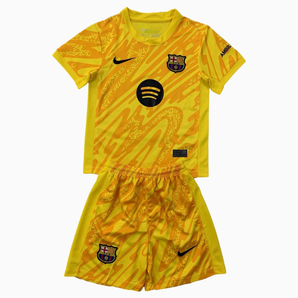 B.A.R.S.A 24-25 Yellow Goalkeeper Kids Kit - ReplicasJersey
