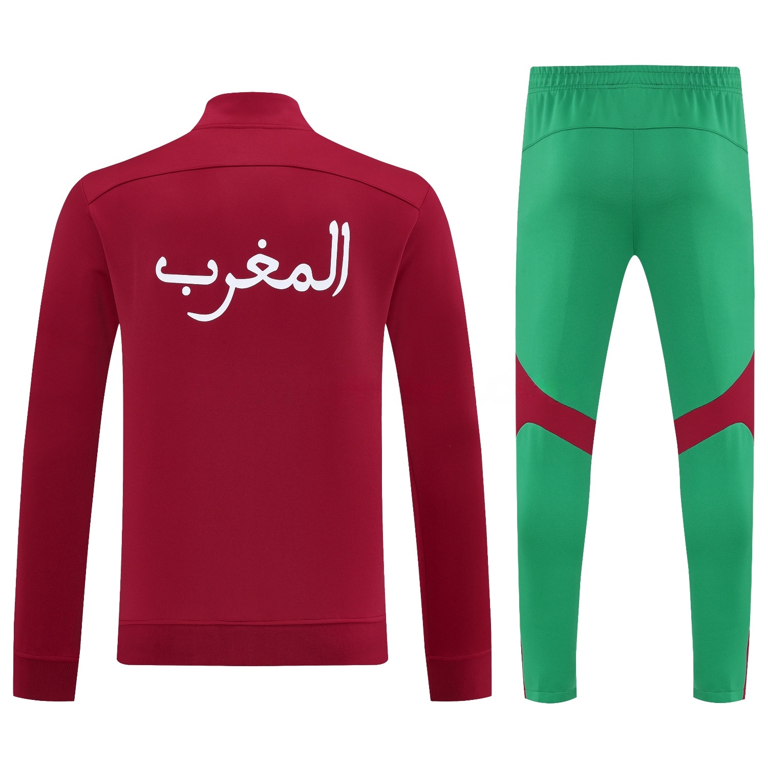 Morocco 25-26 Jacket Training Tracksuit - Red Jackets & Green Pants - ReplicasJersey
