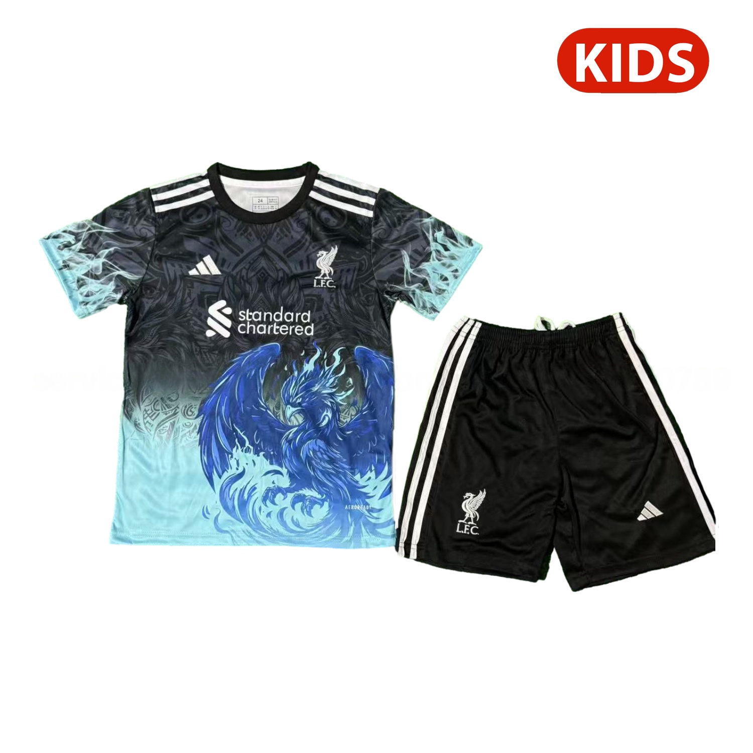 Liver.pool 25-26 Blue Liver.pool Bird Black Special Kids Kit - ReplicasJersey
