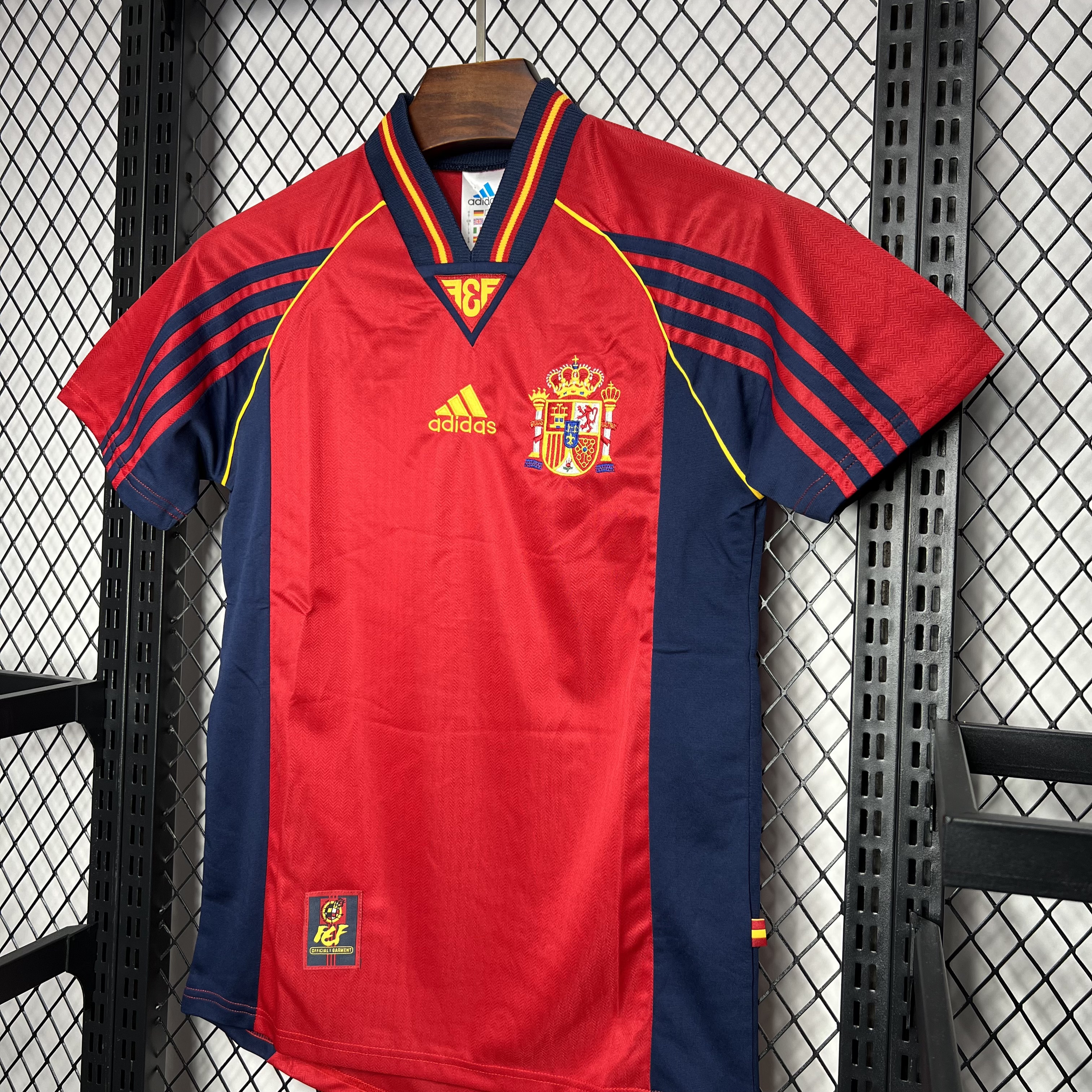 Retro Spain 1998 Home Stadium Jersey - ReplicasJersey