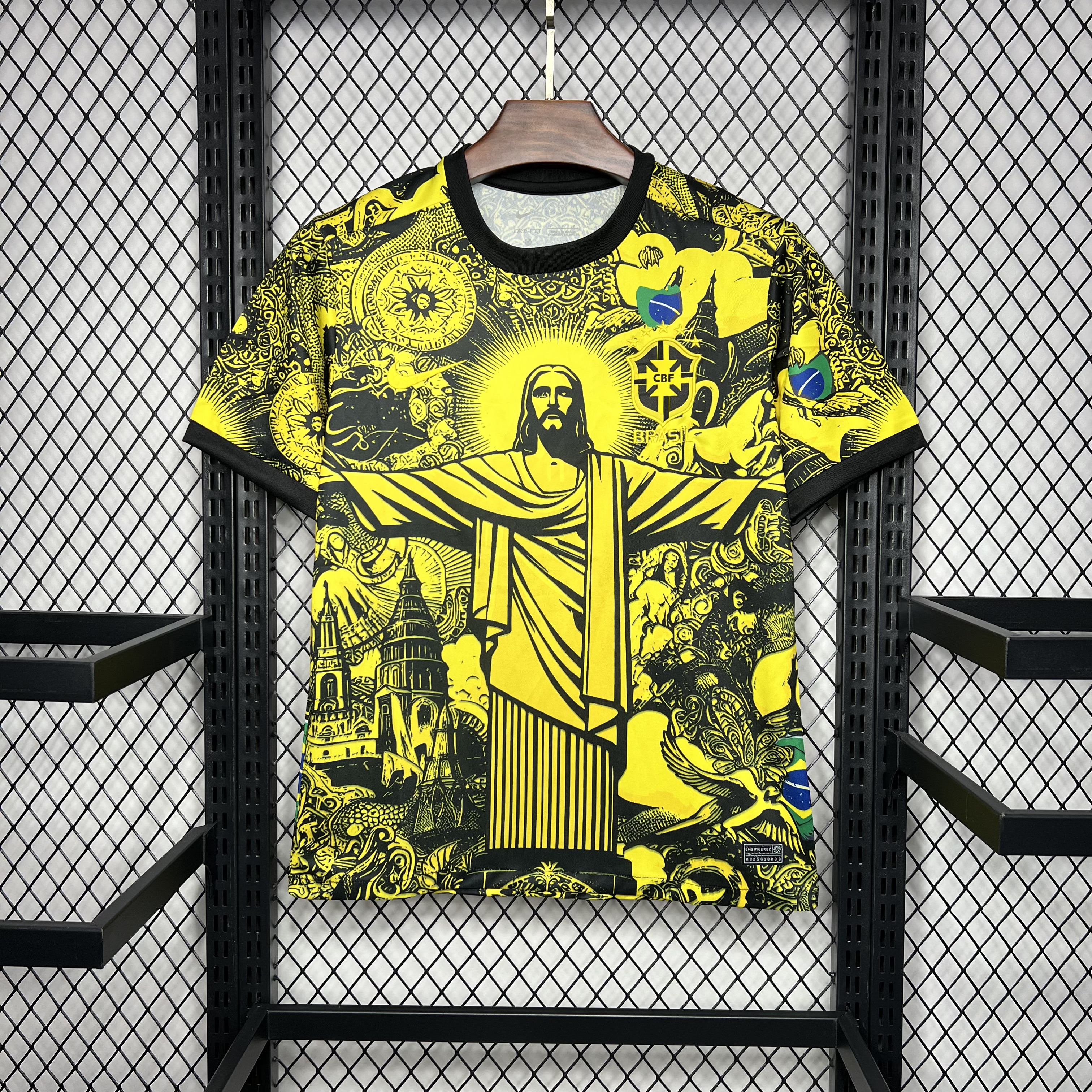 Brazil 2024 Yellow Christ the Redeemer Statue Jersey - Fans Version - ReplicasJersey