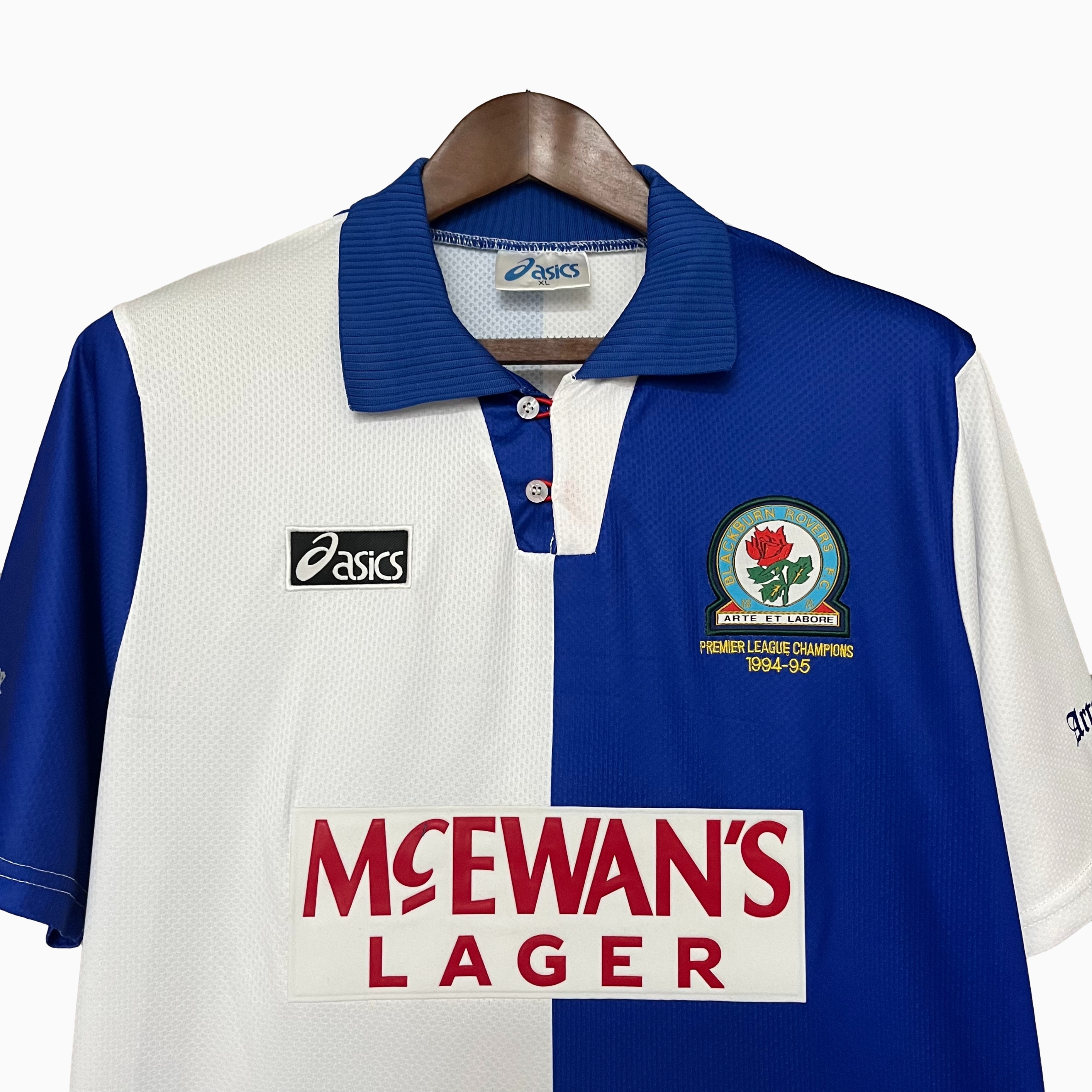 Retro Blackburn Rovers 1994-95 Home Stadium Jersey - ReplicasJersey
