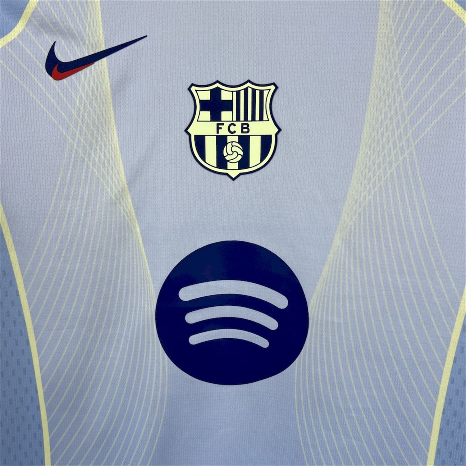 B.A.R.S.A 25-26 T90 Yellow Lines Light Blue Special Jersey - Fans Version - ReplicasJersey