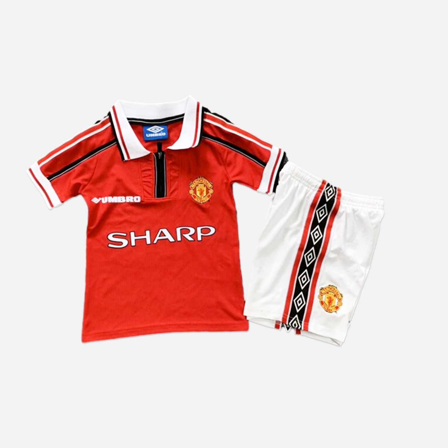 Manchester United Retro 1998-99 Home Stadium Kids Kit - ReplicasJersey