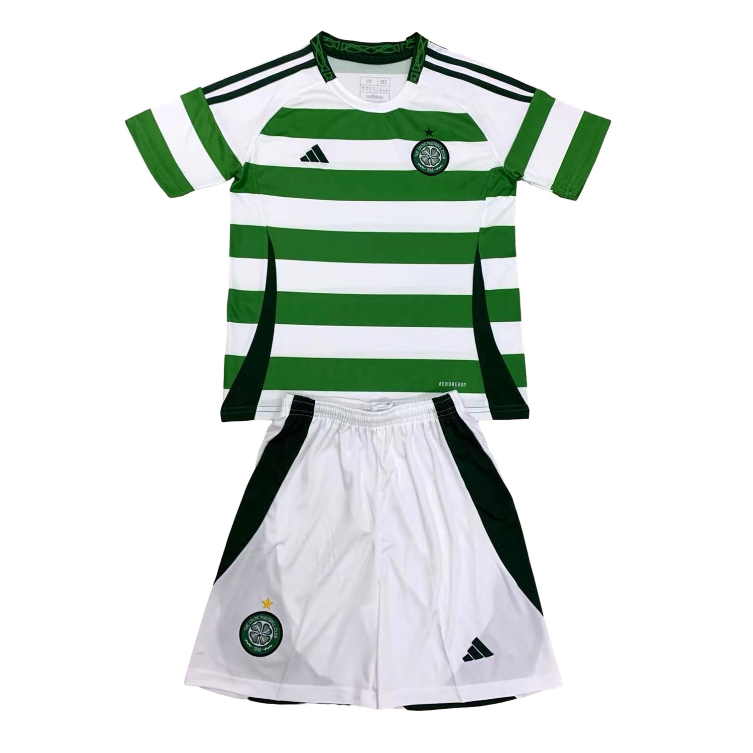 Celtic 24-25 Home Stadium Kids Kit - No Sponsor Version - ReplicasJersey