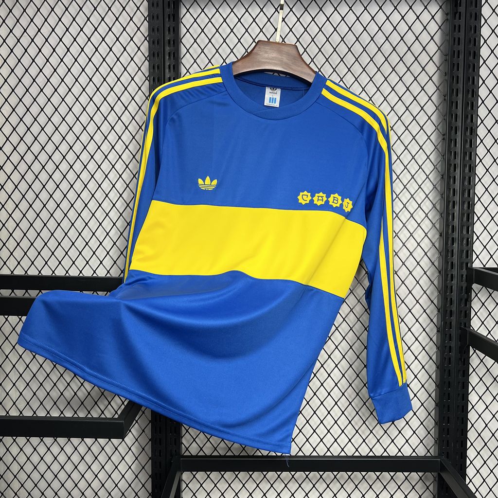 Retro Boca Juniors 1981-82 Home Long Sleeve Jersey - ReplicasJersey