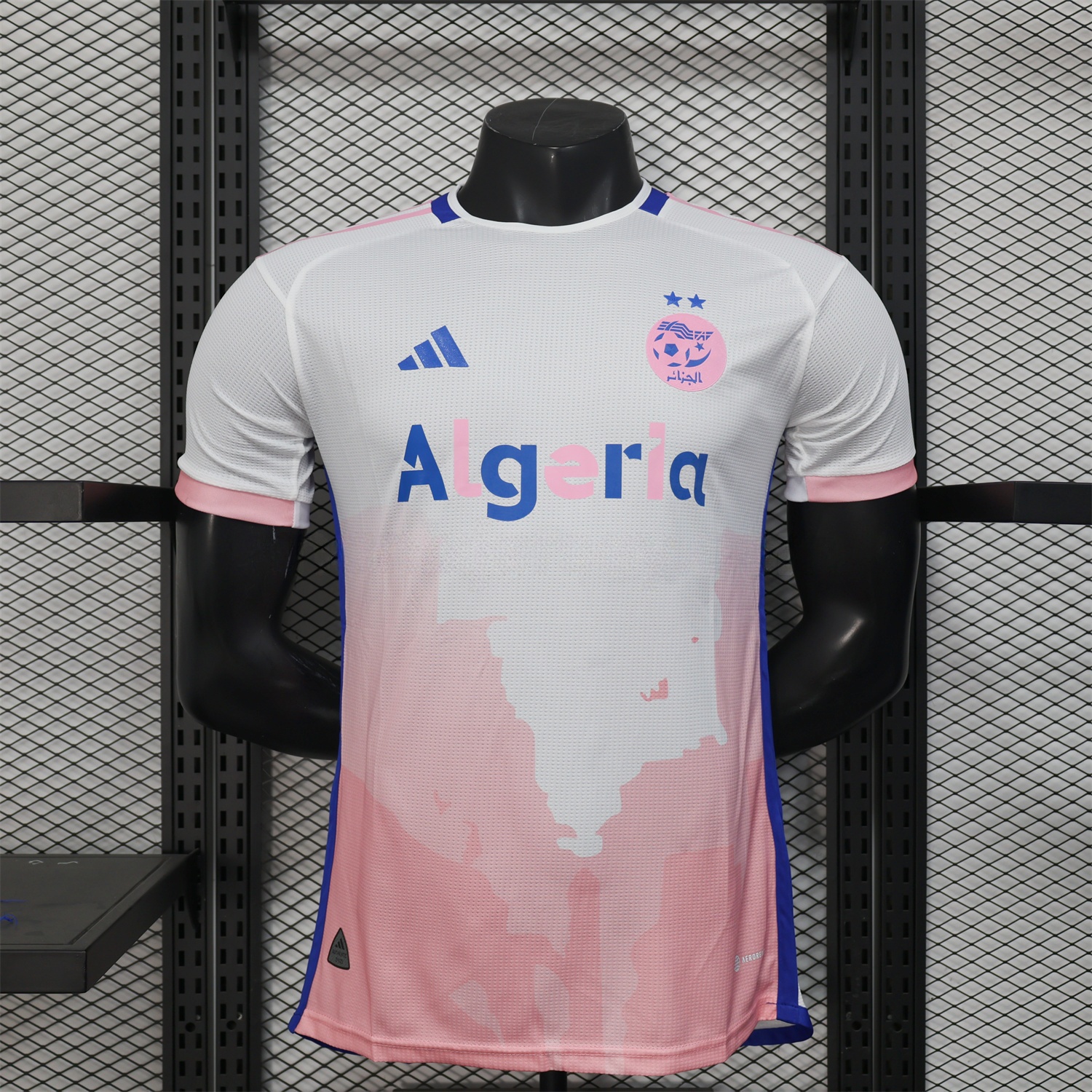 Algeria 25-26 Pink Mountains Silhouette White Jersey - Player Version - ReplicasJersey