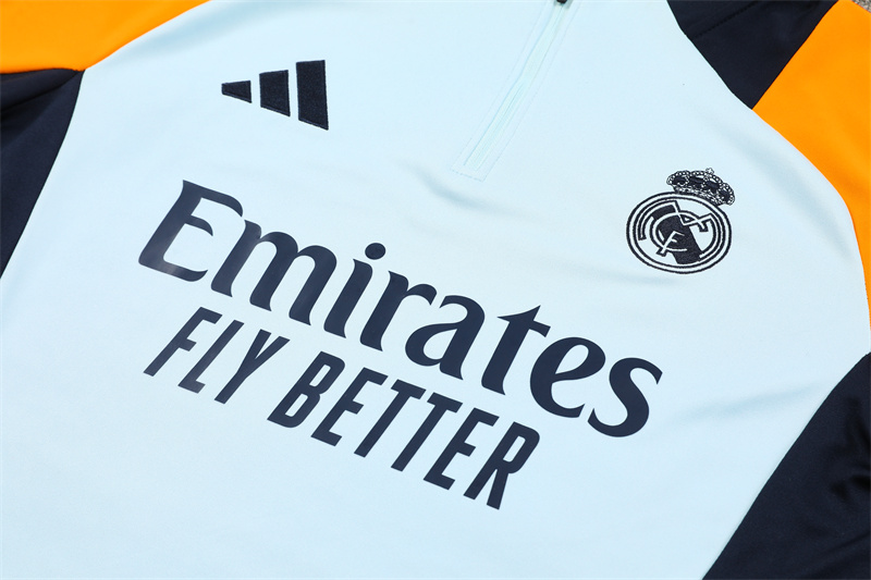 Real Madrid 24-25 Long Sleeve Training Set - Blue & Orange - ReplicasJersey