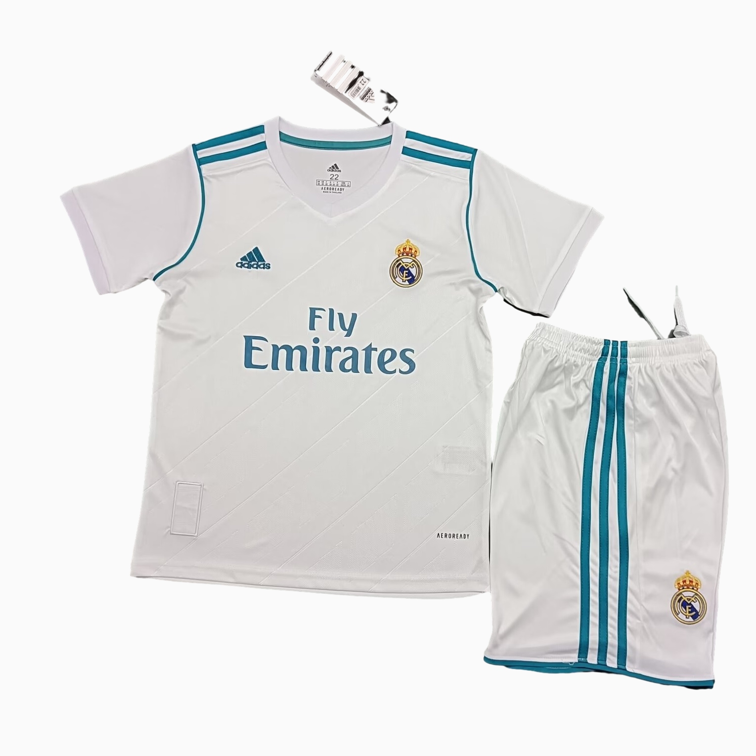 Retro Real Madrid 17-18 Home Stadium Kids Kit - ReplicasJersey