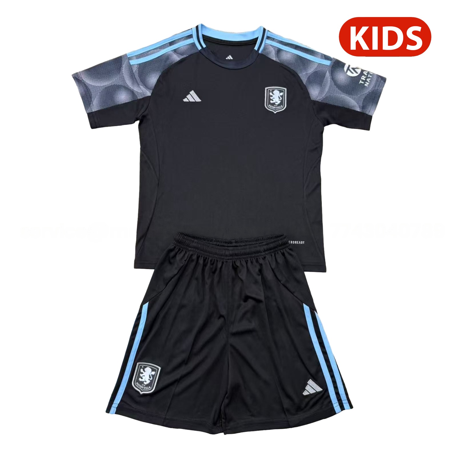 Aston Villa 25-26 Away Unsponsored Kids Kit - ReplicasJersey