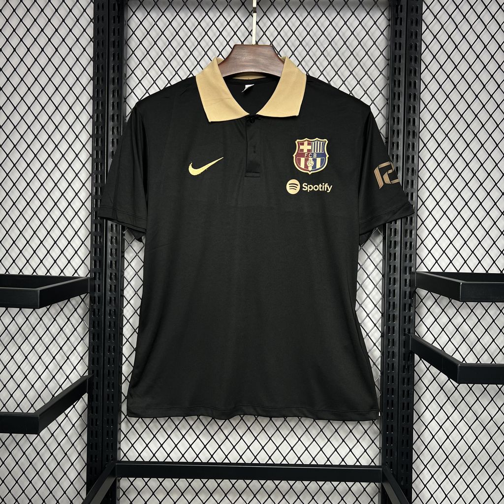 B.A.R.S.A 24-25 Black Gold Polo Shirt - Fans Version - ReplicasJersey