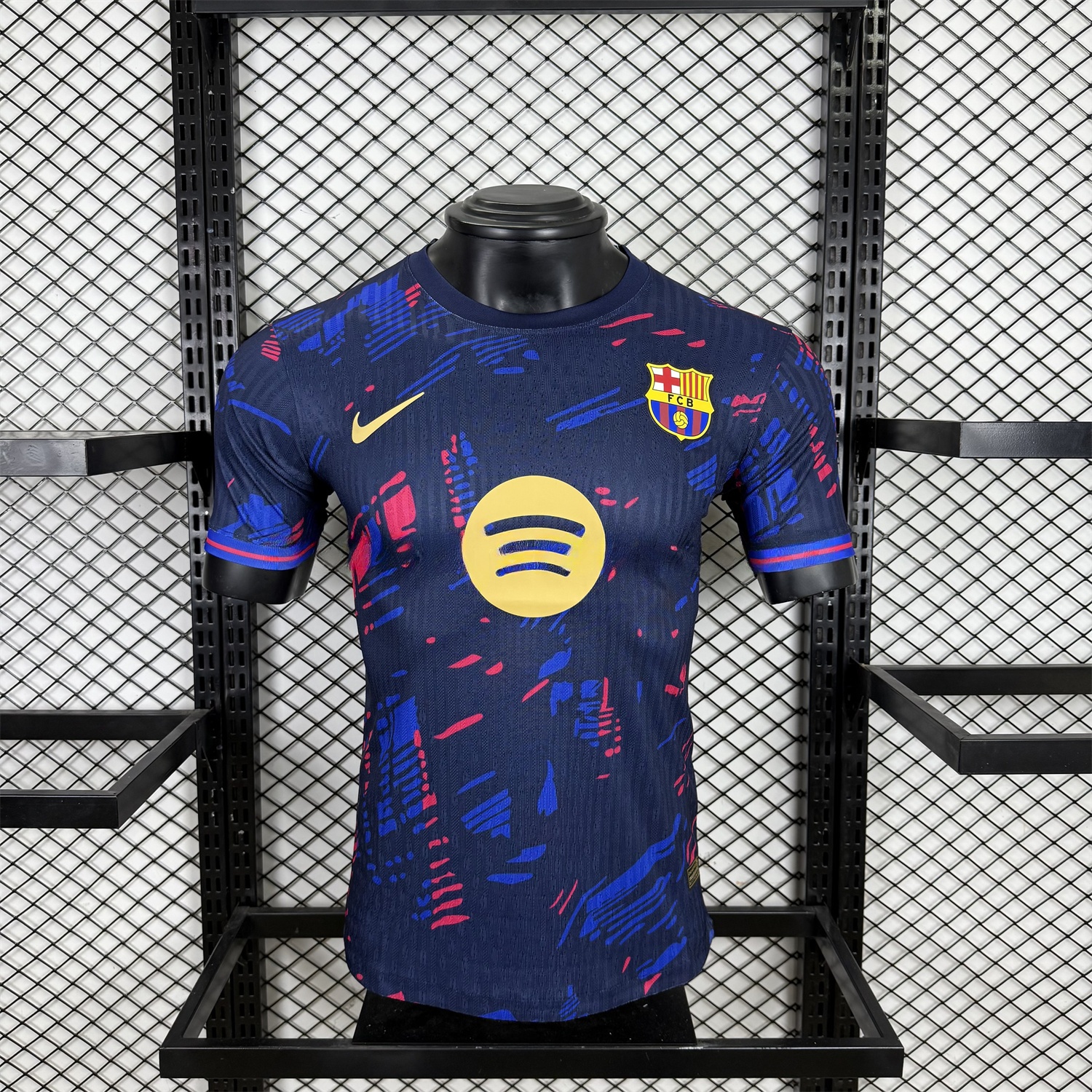 B.A.R.S.A 25-26 Red and Blue Graffiti Deep Blue Jersey - Player Version - ReplicasJersey