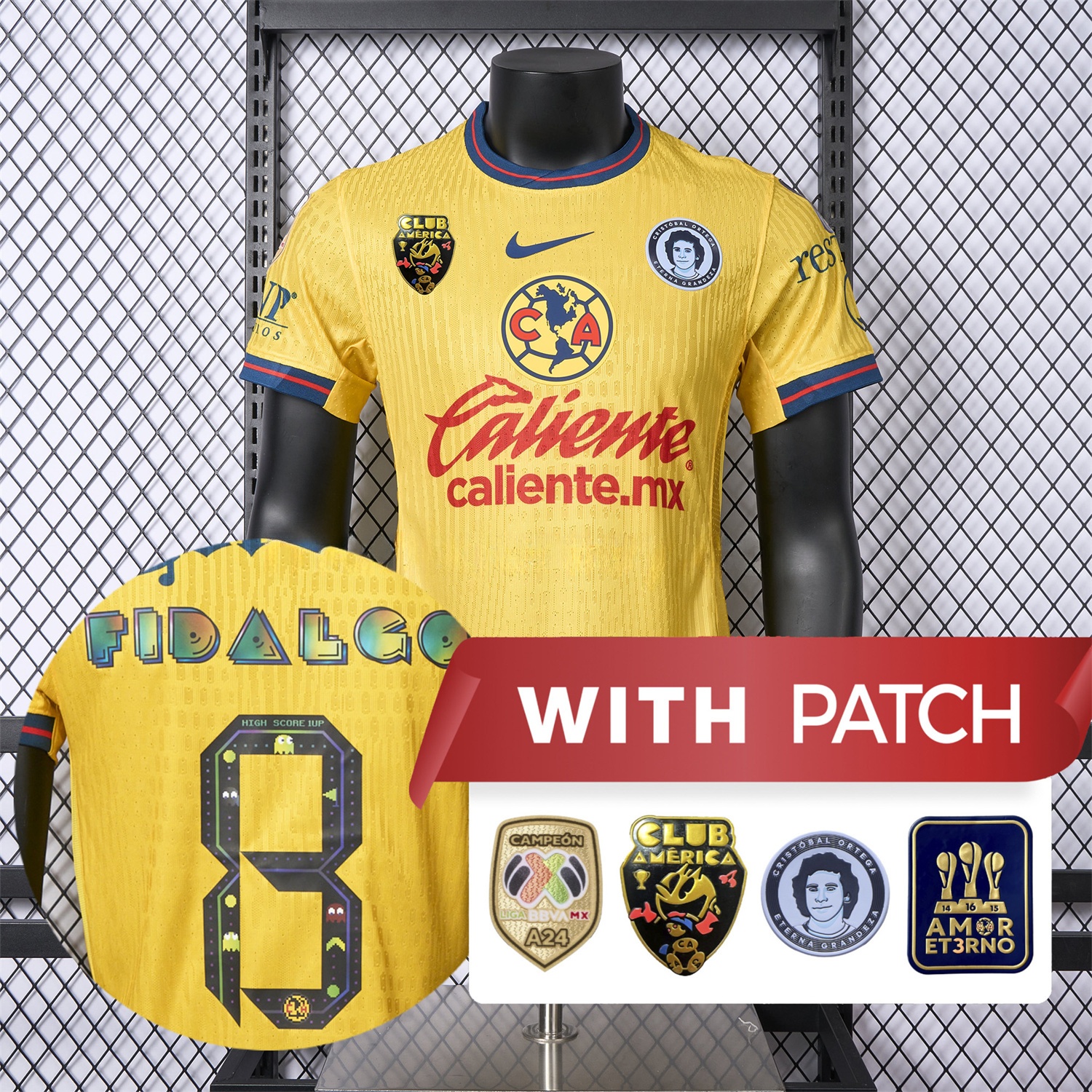 【Pac-Man Version】Club América 24-25 Home Jersey - Player Version - ReplicasJersey