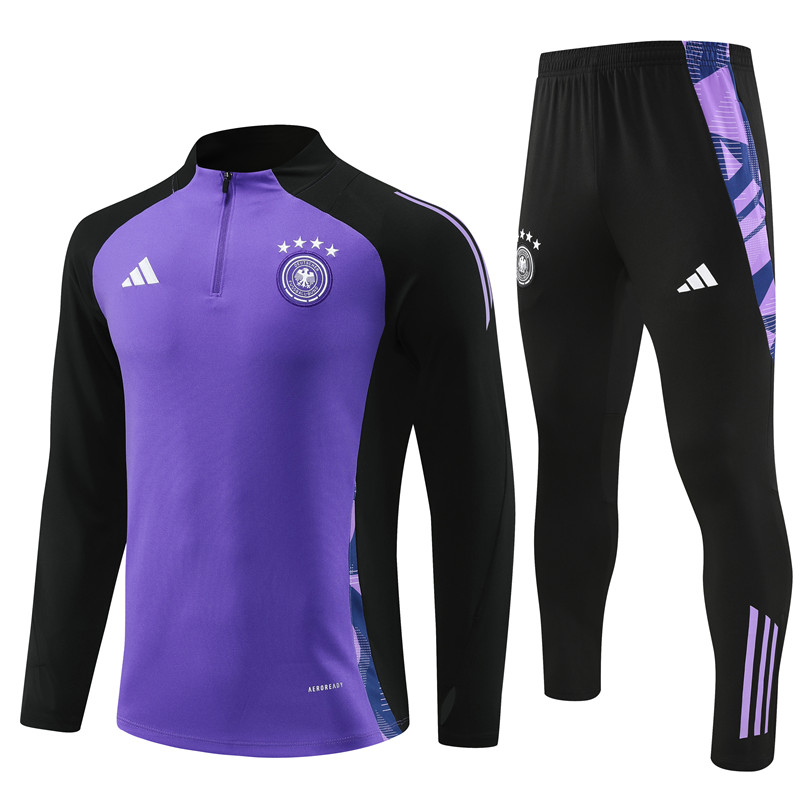 Germany 2024 Long Sleeve Training Set - Purple With Black - ReplicasJersey