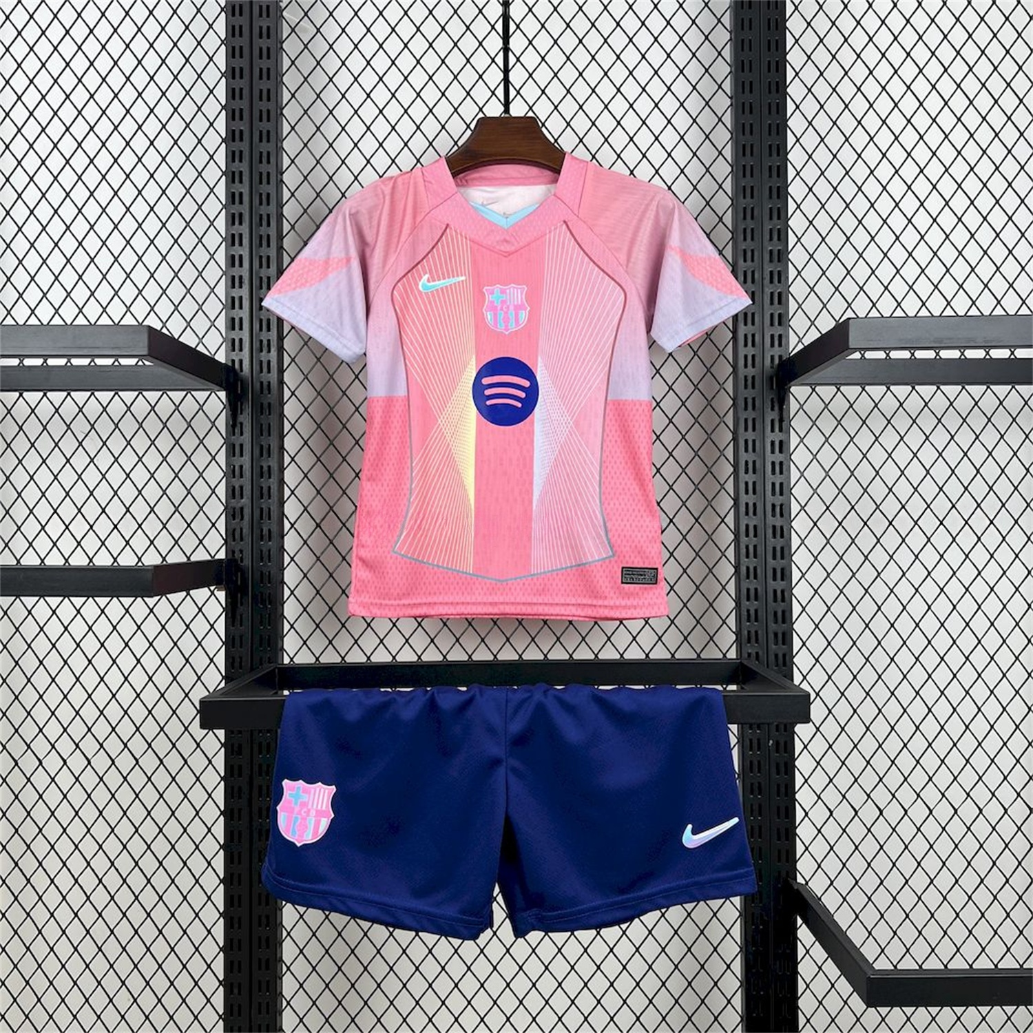 B.A.R.S.A 25-26 T90 White Lines Pink Gradient Special Kids Kit - ReplicasJersey