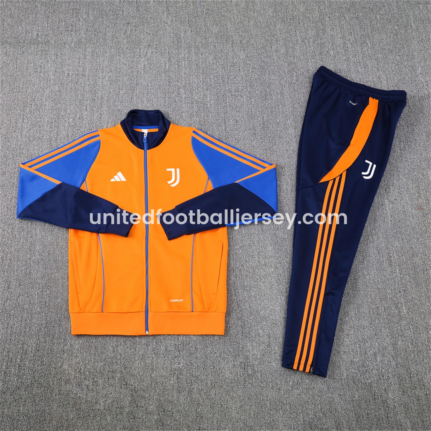 Juventus 24-25 Jacket Training Tracksuit - Orange Jackets & Blue Pants - ReplicasJersey