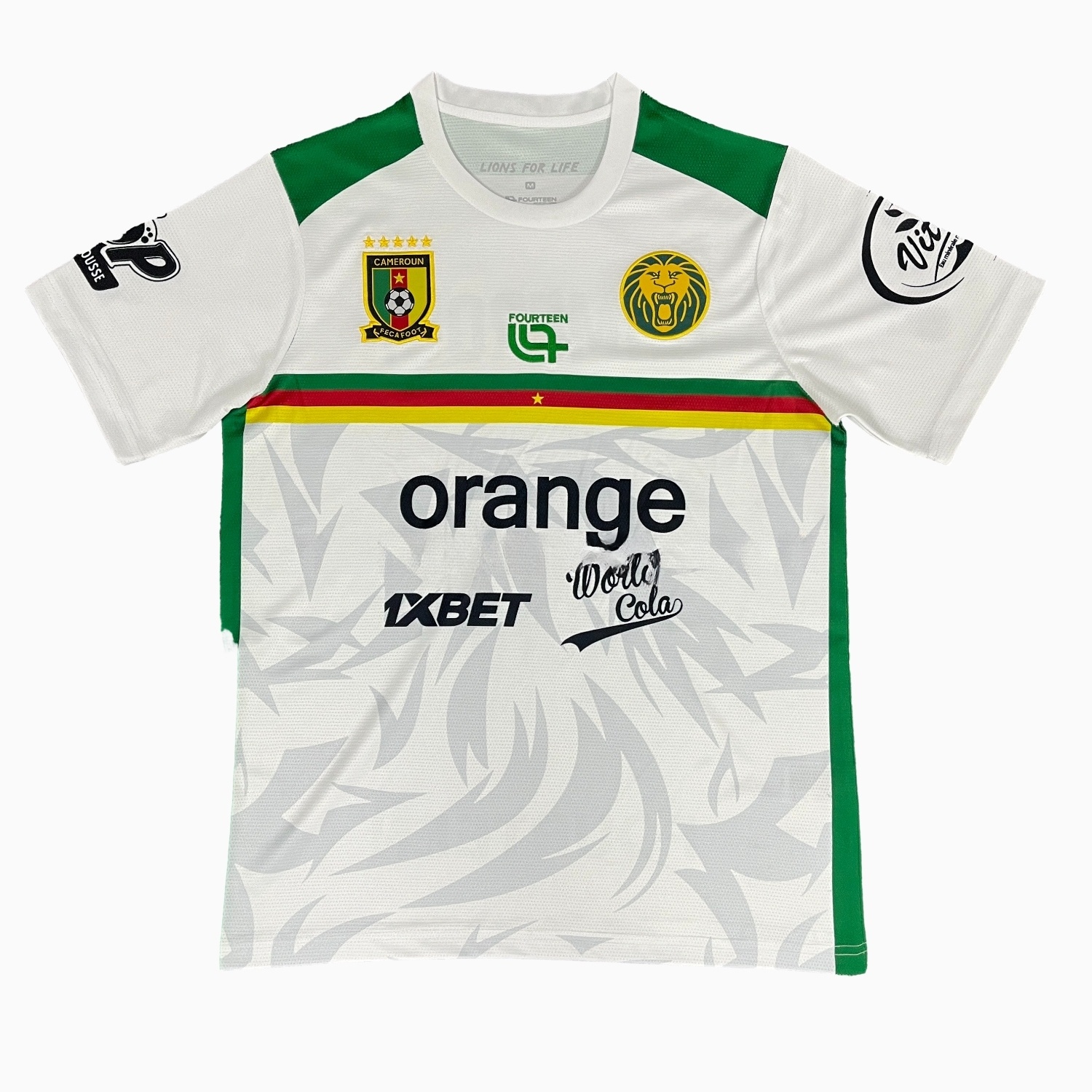 Cameroon 25-26 White Green Training Jersey - Fans Version - ReplicasJersey