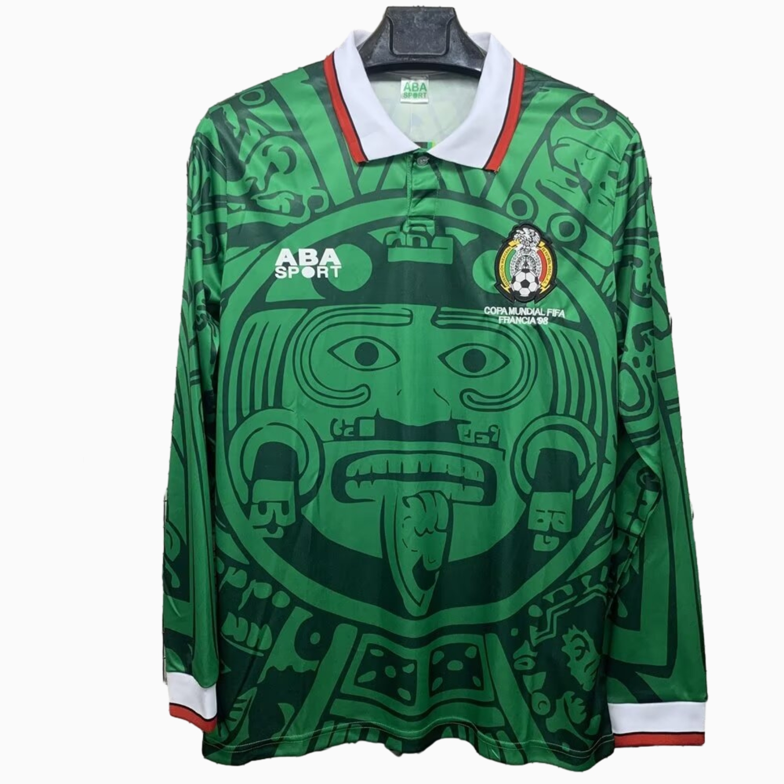 Retro Mexico 1998 Home Long Sleeves Jersey - ReplicasJersey
