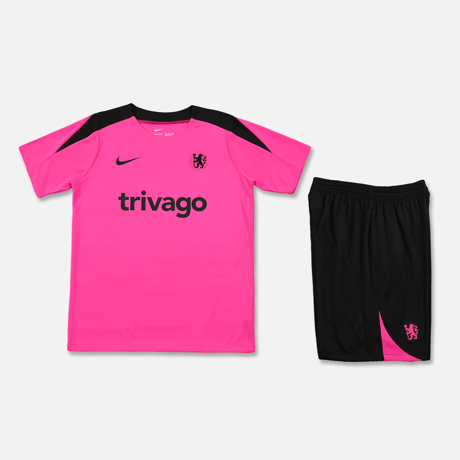 CHELSEA 24-25 Short-Sleeve Training Set - Pink Top & Black Shorts - ReplicasJersey