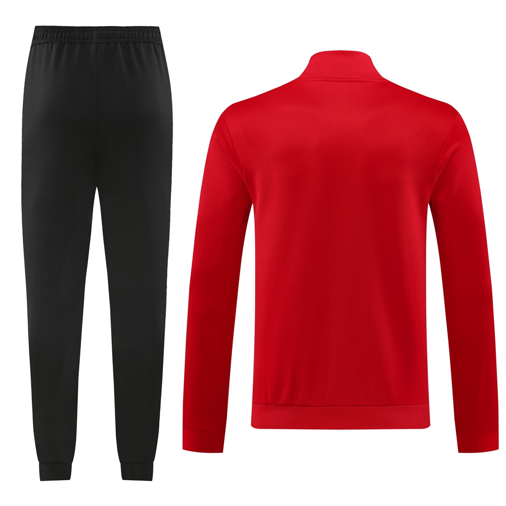 Manchester United 24-25 Jacket Training Tracksuit - Red Top and Black Pants - ReplicasJersey
