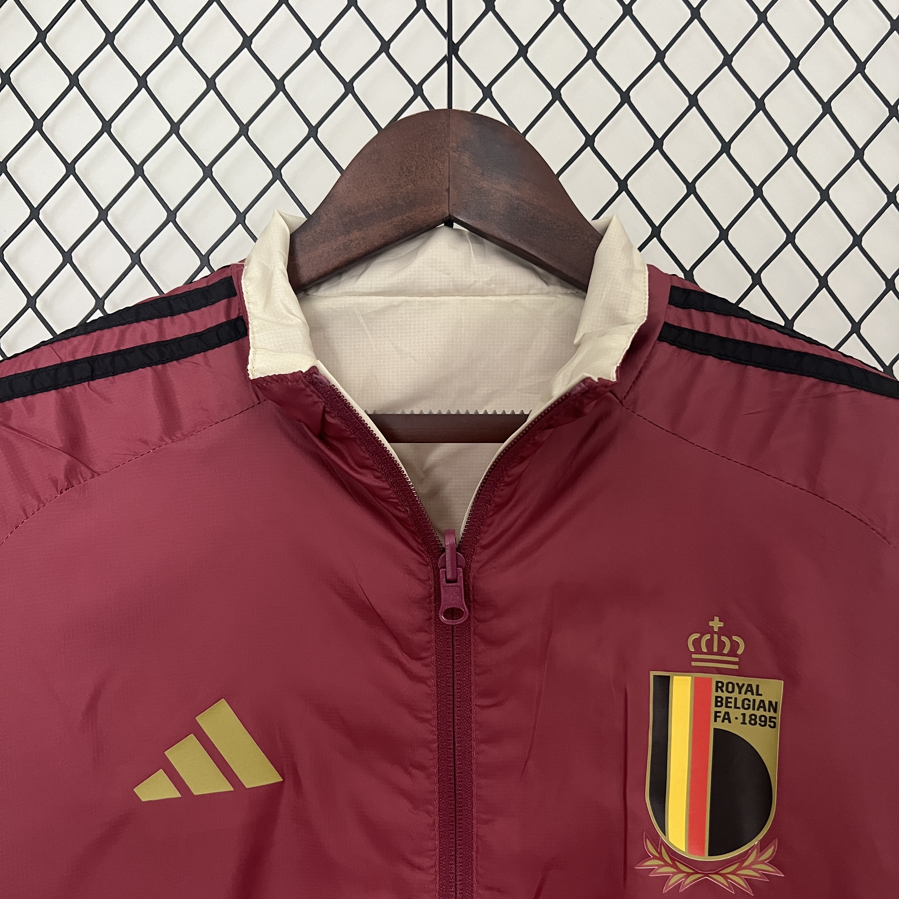 Belgium 2024 Double Sided Reversible Windbreaker - Red & Yellow - ReplicasJersey
