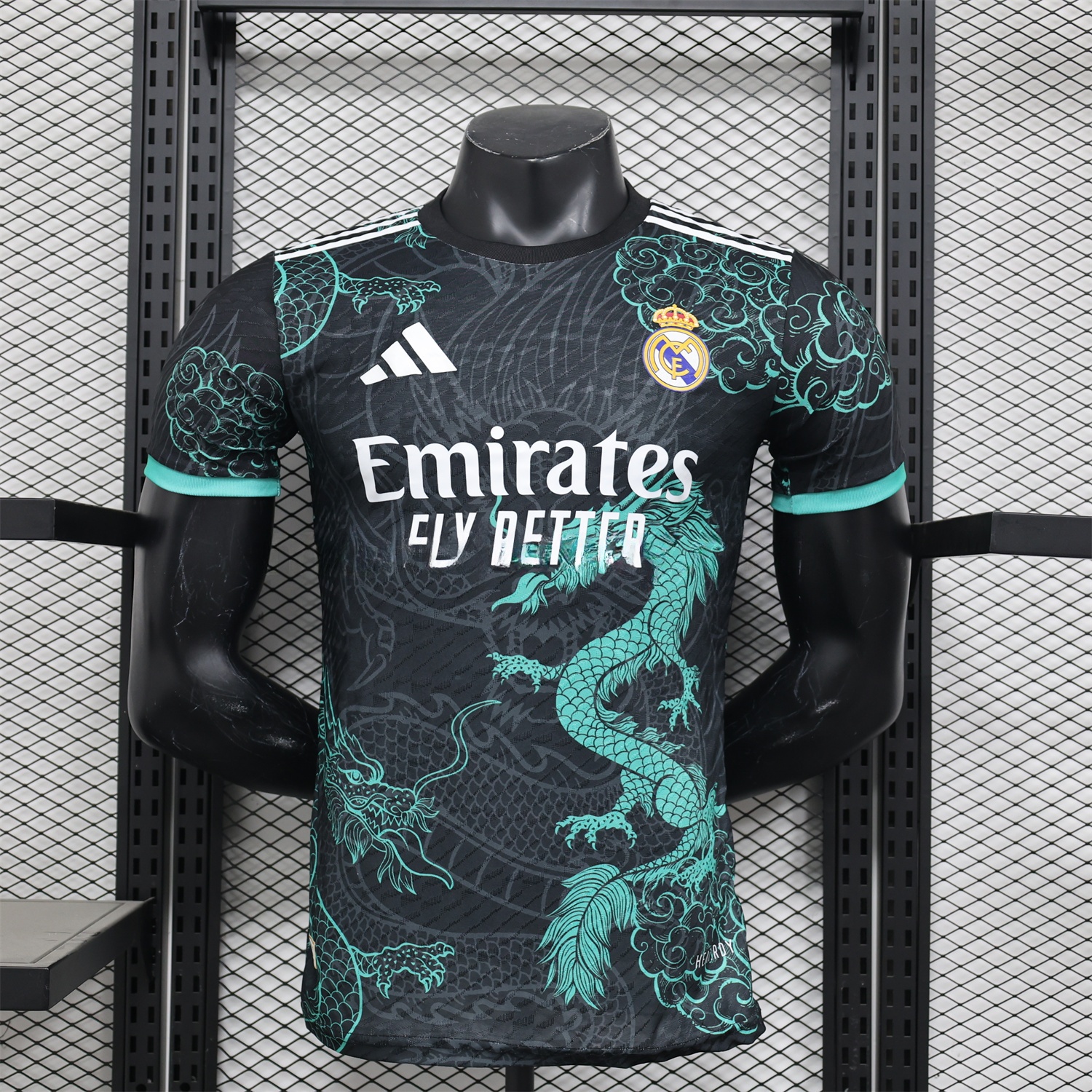 Real Madrid 24-25 Black and Green Loong Jersey - Player Version - ReplicasJersey