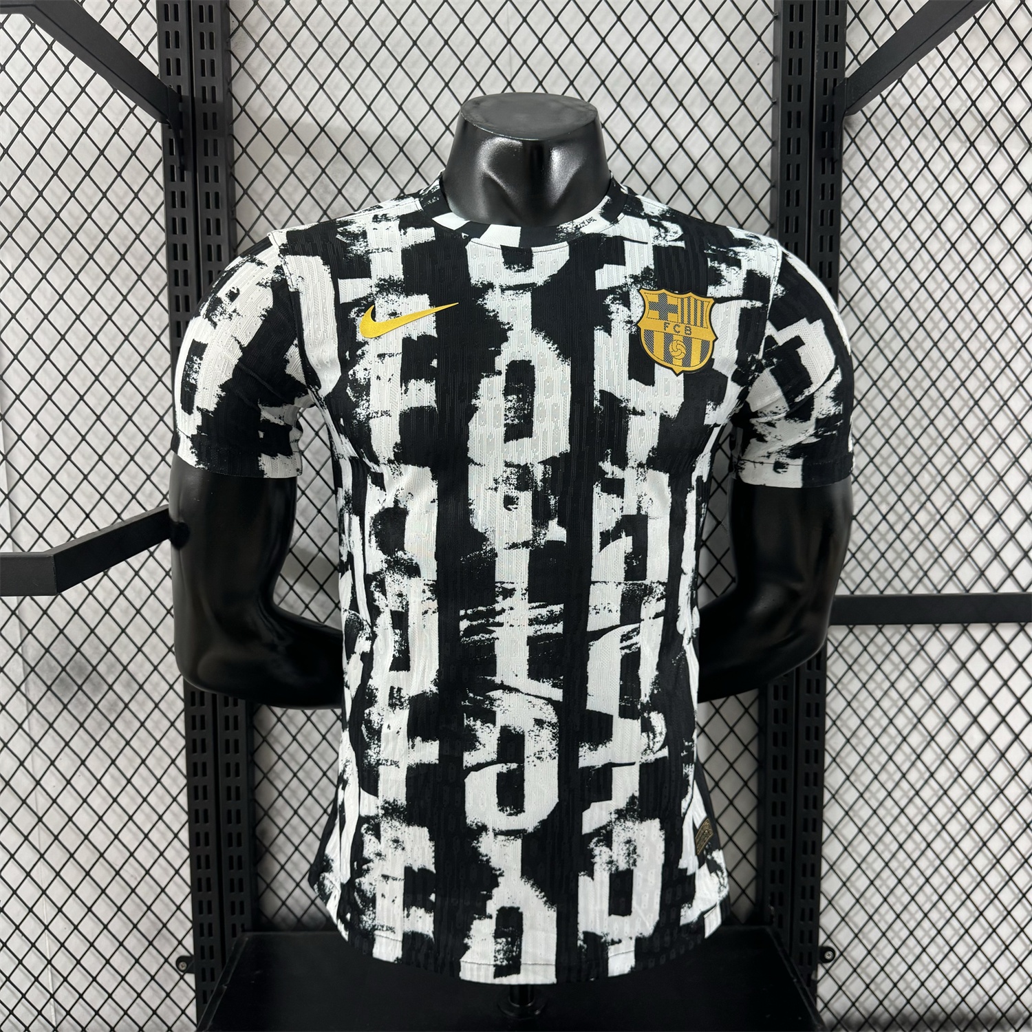 B.A.R.S.A 25-26 Unsponsored White & Black Letters Special Jersey - Player Version - ReplicasJersey
