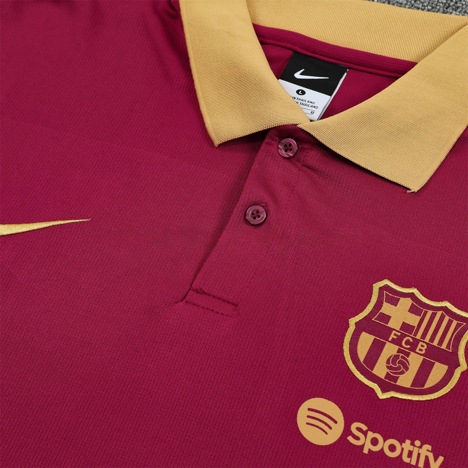 B.A.R.S.A 25-26 POLO Short-Sleeve Training Set - Deep Red Top and Black Pants - ReplicasJersey