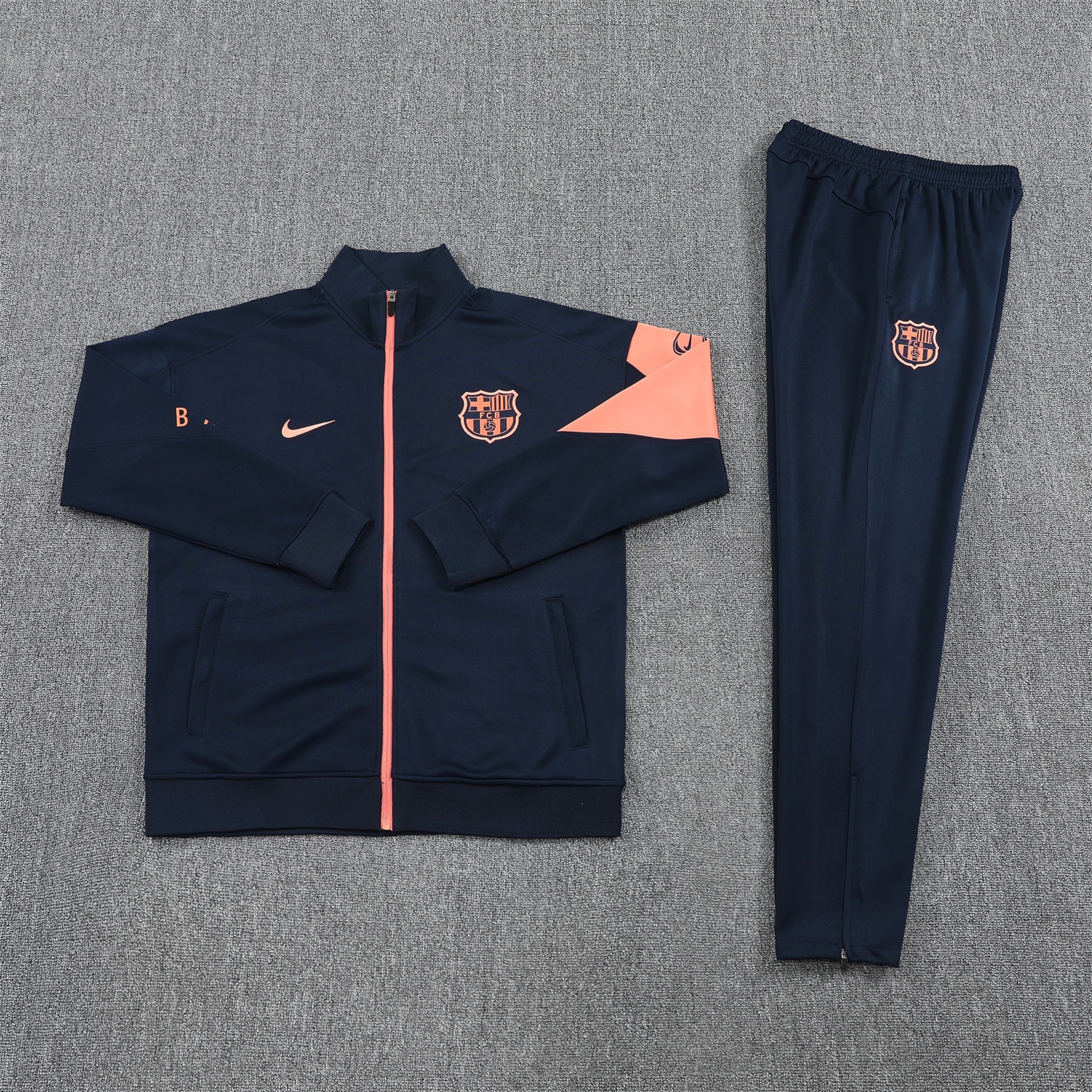B.A.R.S.A 25-26 Jacket Training Tracksuit - Black Orange Jackets & Black Pants - ReplicasJersey