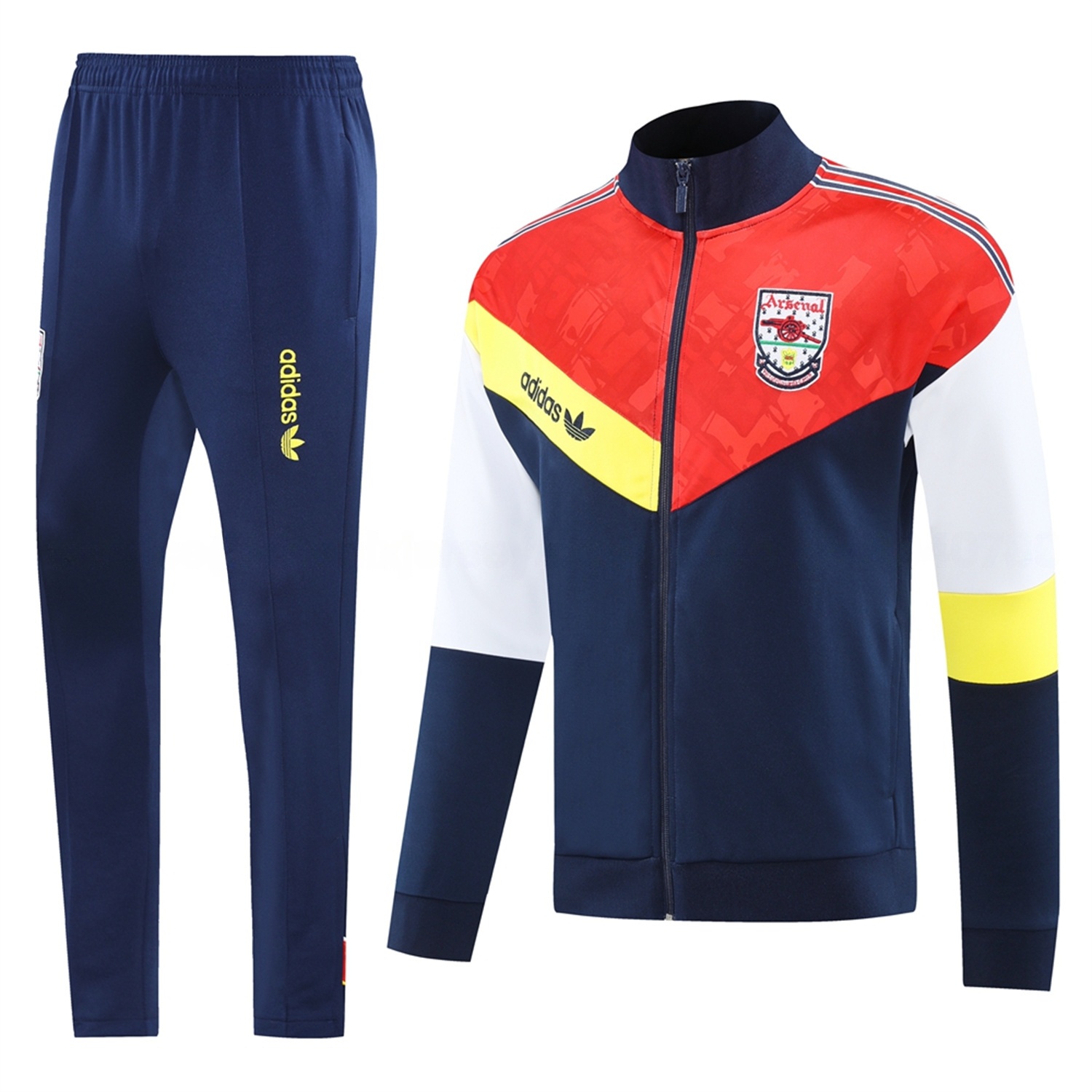 Arsenal 25-26 Jacket Training Tracksuit - Red Blue Throwback Jackets & Blue Pants - ReplicasJersey