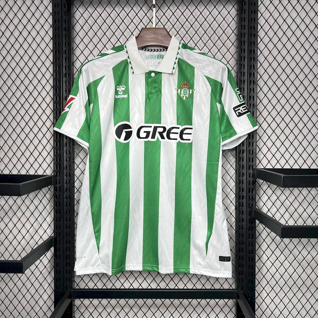 Real Betis 24-25 Home Stadium Jersey with New Sponsor - Fans Version - ReplicasJersey