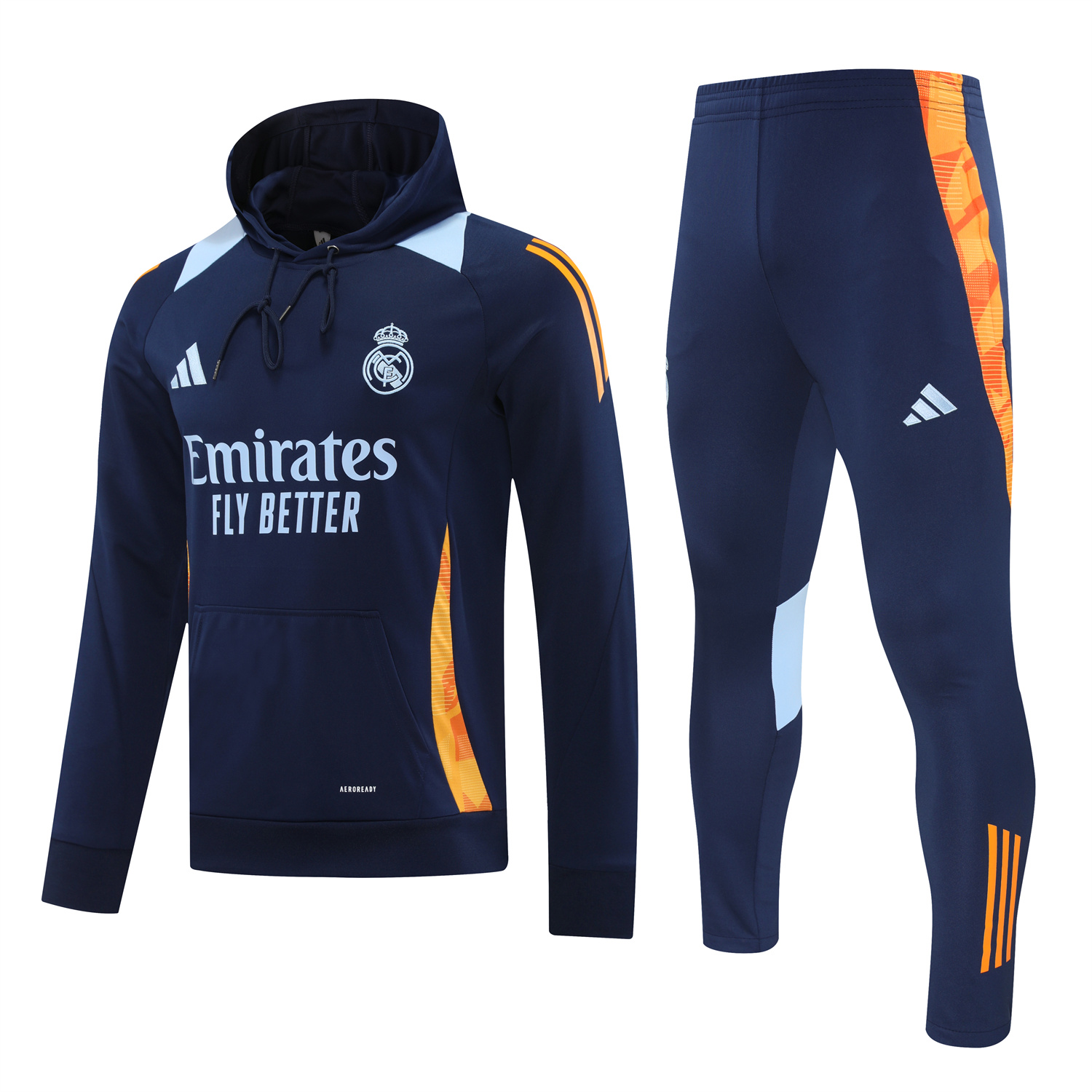 Real Madrid 24-25 Training Hoodie Set - Royal Blue Hoodie and Pants - ReplicasJersey