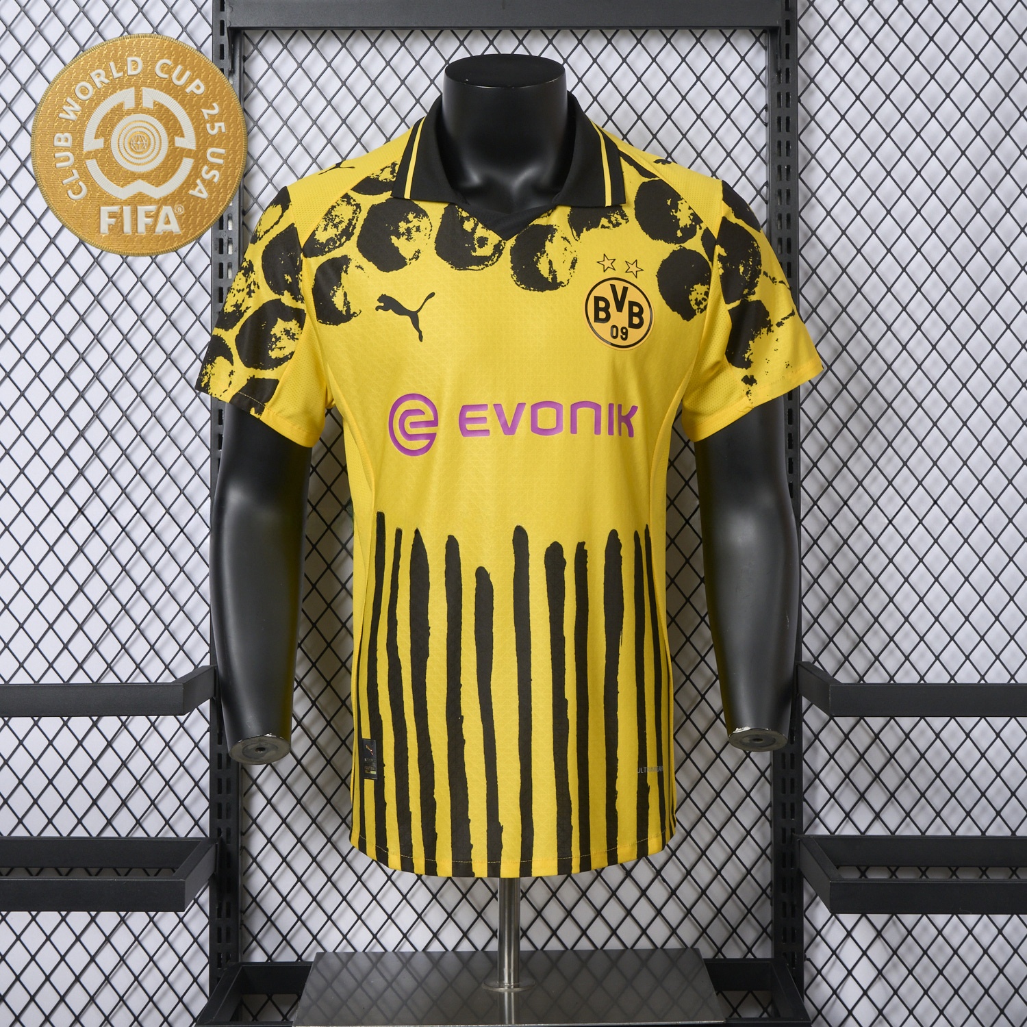 Dortmund 2025 Club World Cup Home Jersey With Chest Sponsor - Player Version - ReplicasJersey