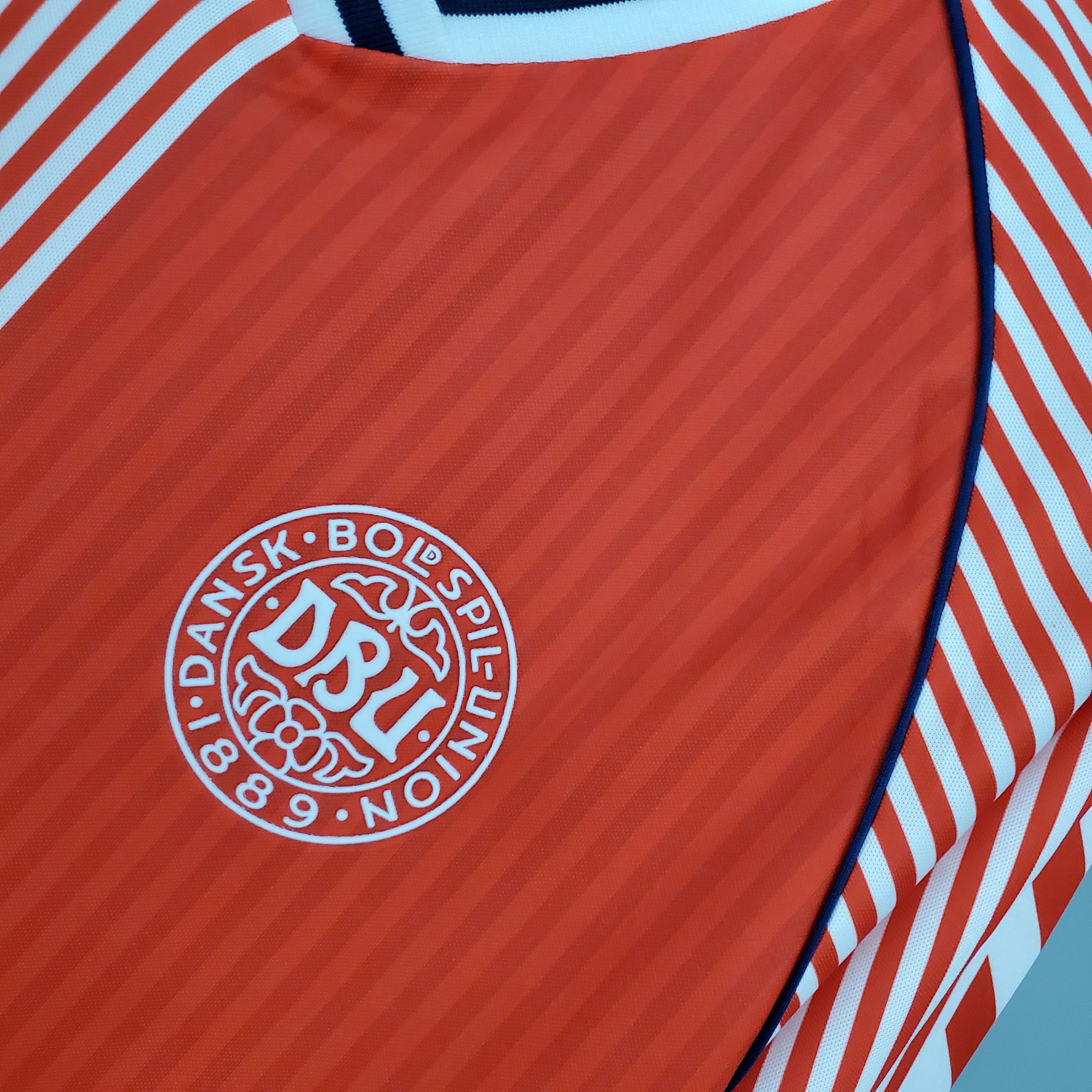 Retro Denmark 1986 Home Stadium Jersey - ReplicasJersey