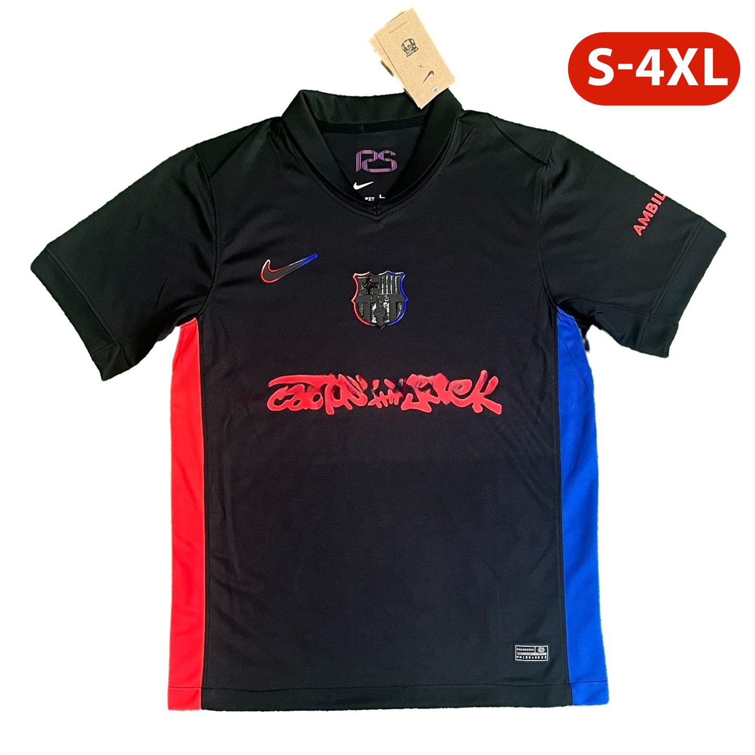 B.A.R.S.A x Travis Scott 24-25 Away Jersey with Red Logo - Fans Version - ReplicasJersey
