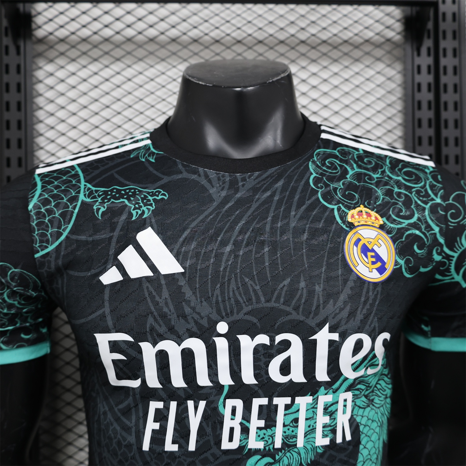 Real Madrid 24-25 Black and Green Loong Jersey - Player Version - ReplicasJersey