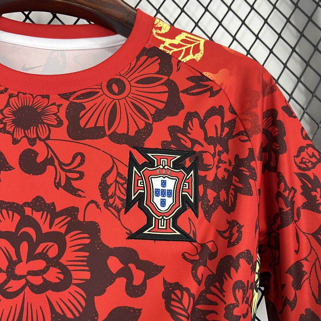 Portugal 2024-25 Red Flower Special Edition Jersey - Fans Version - ReplicasJersey