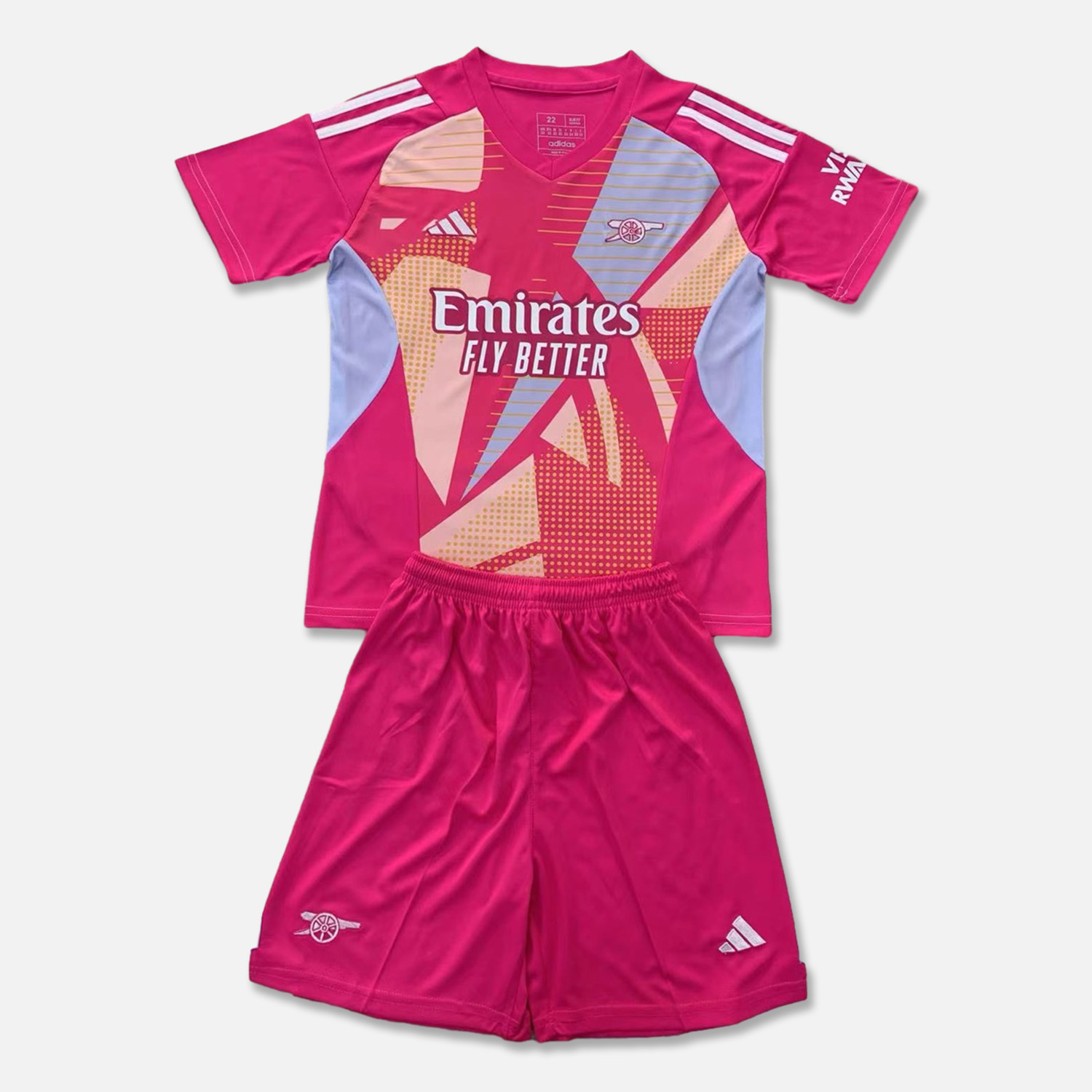 Arsenal 24-25 Pink Goalkeeper Kids Kit - ReplicasJersey