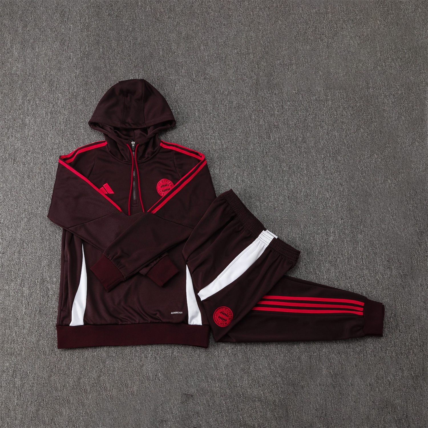 Bayern Munich 24-25 Long Sleeve Training Set - Dark Red - ReplicasJersey