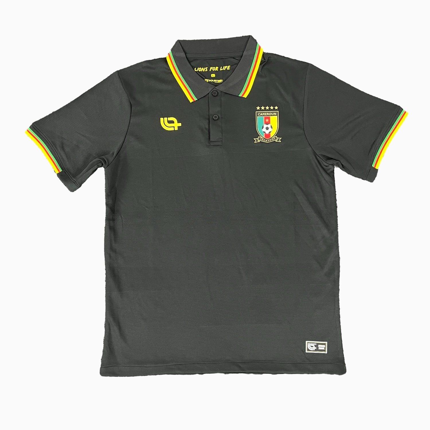 Cameroon 25-26 Black Polo Training Jersey - Fans Version - ReplicasJersey